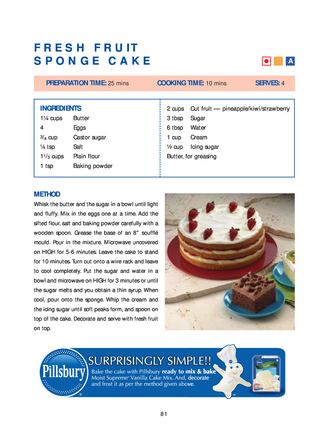 Samsung Microwave Oven warranty Fresh Fruit Sponge Cake 
