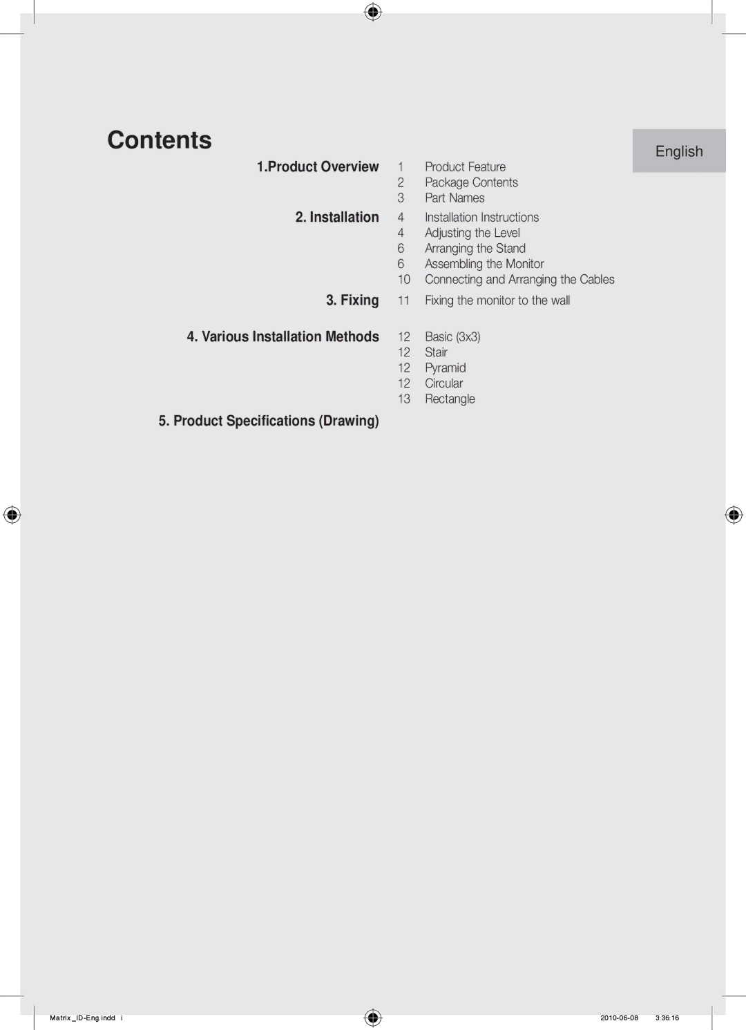 Samsung MID462UT2 manual Contents 