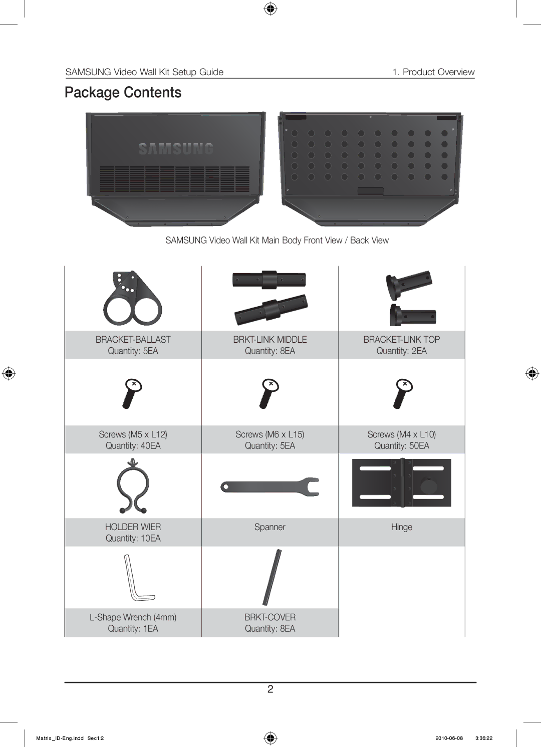 Samsung MID462UT2 manual Package Contents 