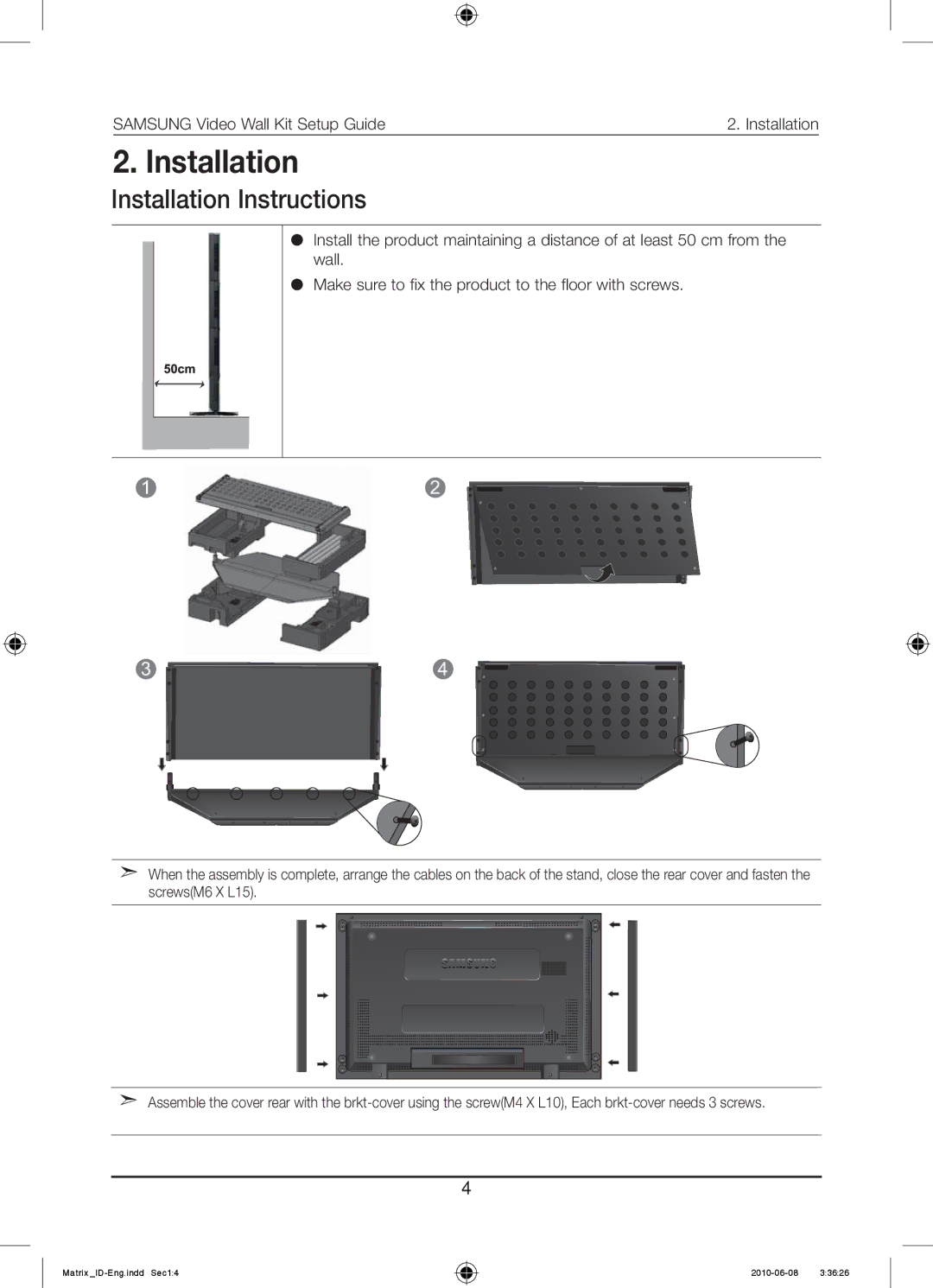 Samsung MID462UT2 manual Installation Instructions 