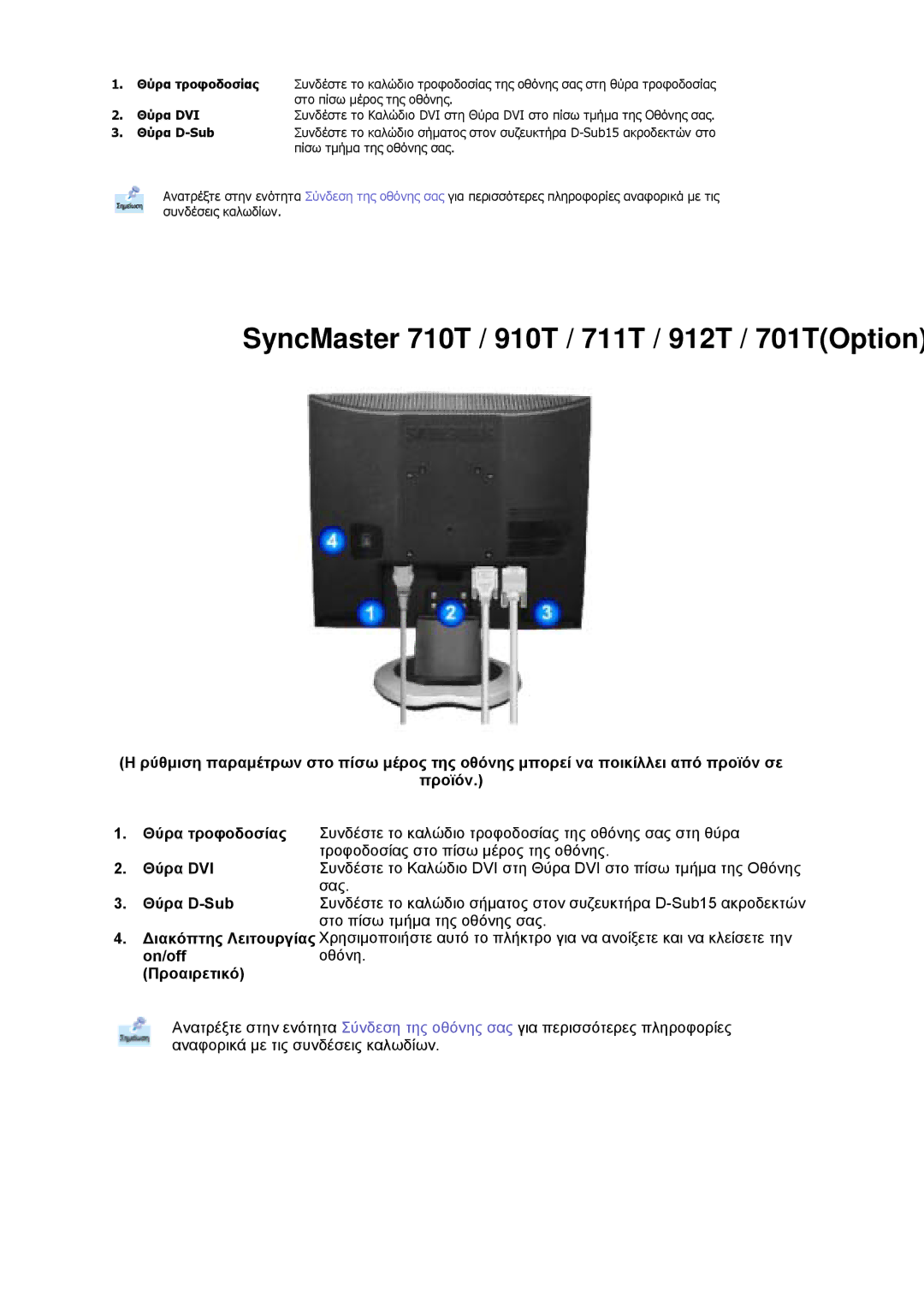 Samsung MJ19BSTSQ/EDC, MJ17ASKN/EDC, MJ17ASKS/EDC manual SyncMaster 710T / 910T / 711T / 912T / 701TOption 