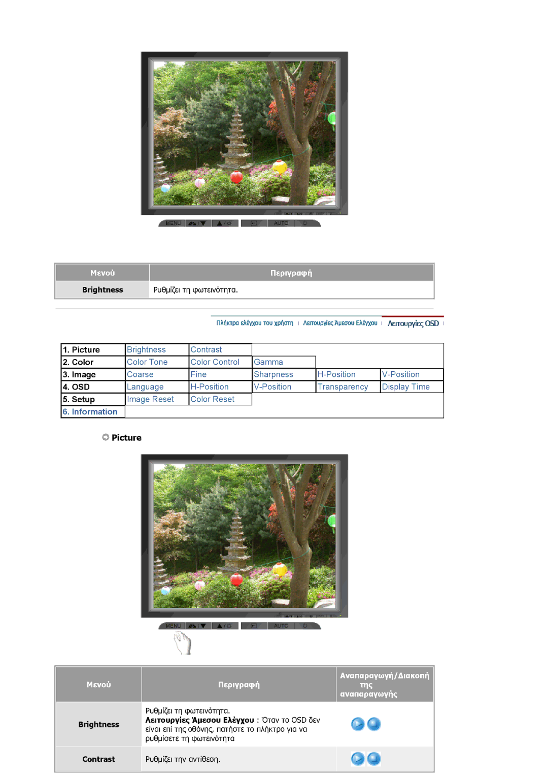 Samsung MJ17ASKS/EDC, MJ17ASKN/EDC, MJ19BSTSQ/EDC manual Picture, Brightness Contrast 