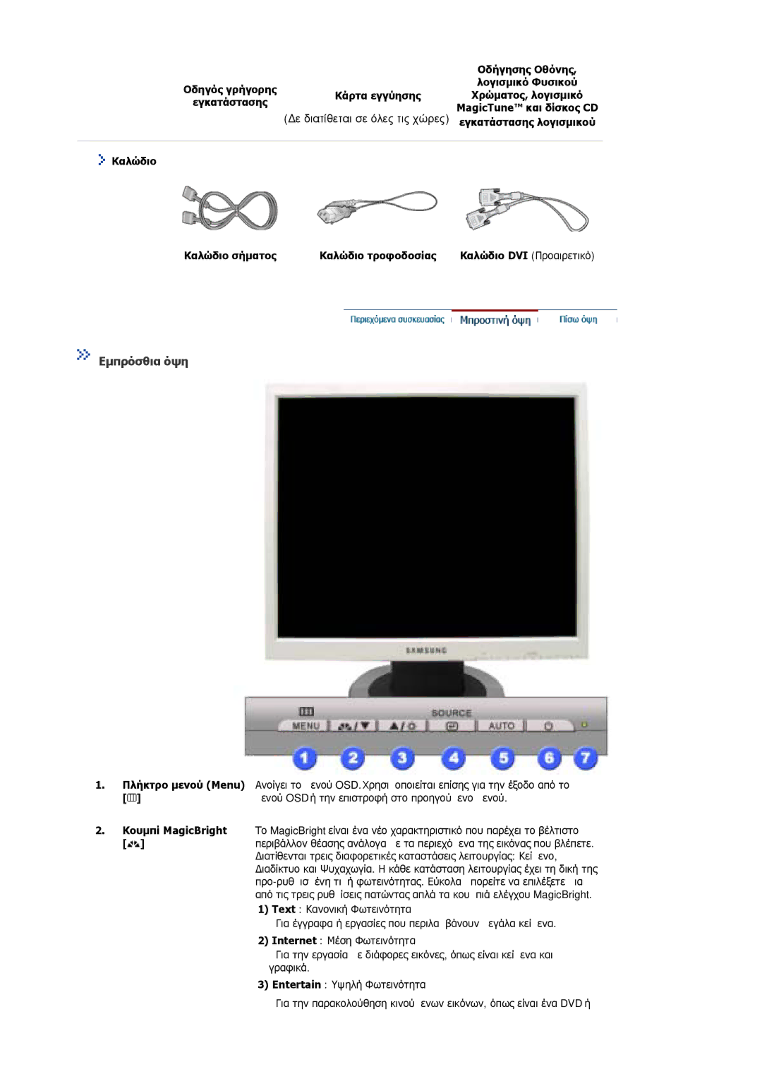 Samsung MJ17ASKN/EDC, MJ17ASKS/EDC, MJ19BSTSQ/EDC manual ∆ε διατίθεται σε όλες τις χώρες, Εµπρόσθια όψη 