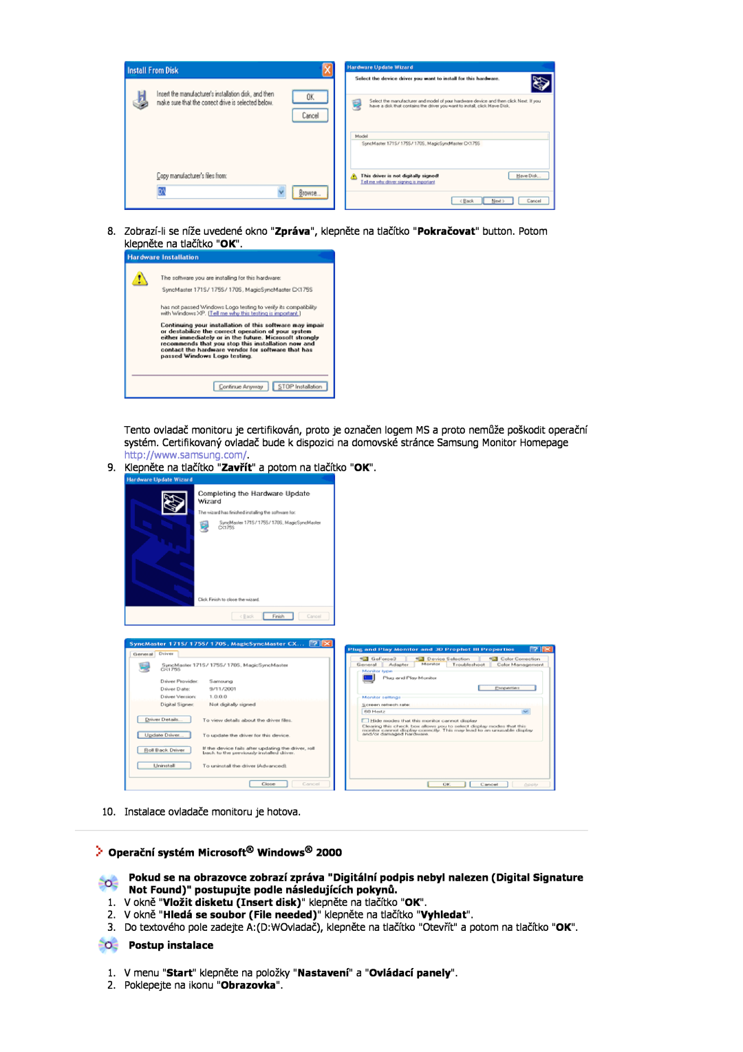 Samsung MJ15ASSN/EDC Operační systém Microsoft Windows, V okně Hledá se soubor File needed klepněte na tlačítko Vyhledat 