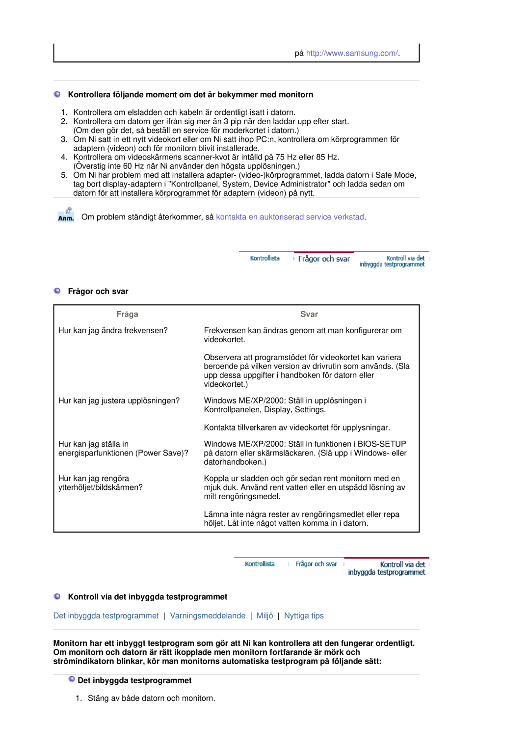 Samsung MJ17ASKS/EDC, MJ17ASKN/EDC, MJ19BSTBV/EDC, MJ17ASTS/EDC, MJ19ASKS/EDC, MJ19BSTSQ/EDC Stäng av både datorn och monitorn 