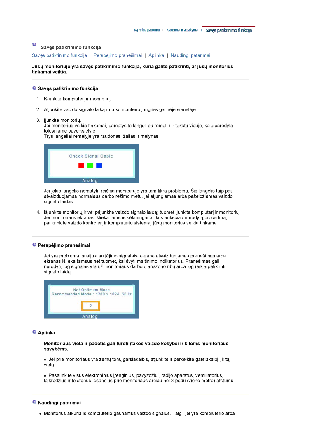 Samsung MJ17ASKN/EDC, MJ19BSTBV/EDC, MJ17ASTS/EDC, MJ17ASKS/EDC, MJ19BSTSQ/EDC manual Perspėjimo pranešimai, Naudingi patarimai 