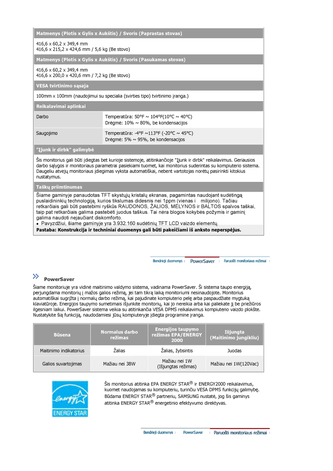 Samsung MJ15ASKN/EDC, MJ17ASKN/EDC, MJ19BSTBV/EDC, MJ17ASTS/EDC, MJ17ASKS/EDC Maitinimo indikatorius Žalias Žalias, žybsintis 