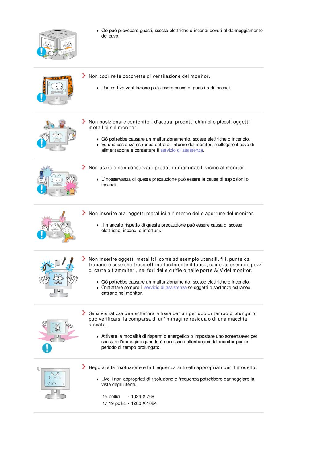 Samsung MJ17ASSS/CLC, MJ17ASKS/EDC, MJ17BSTSQ/EDC, MJ15ASKS/EDC manual Non coprire le bocchette di ventilazione del monitor 