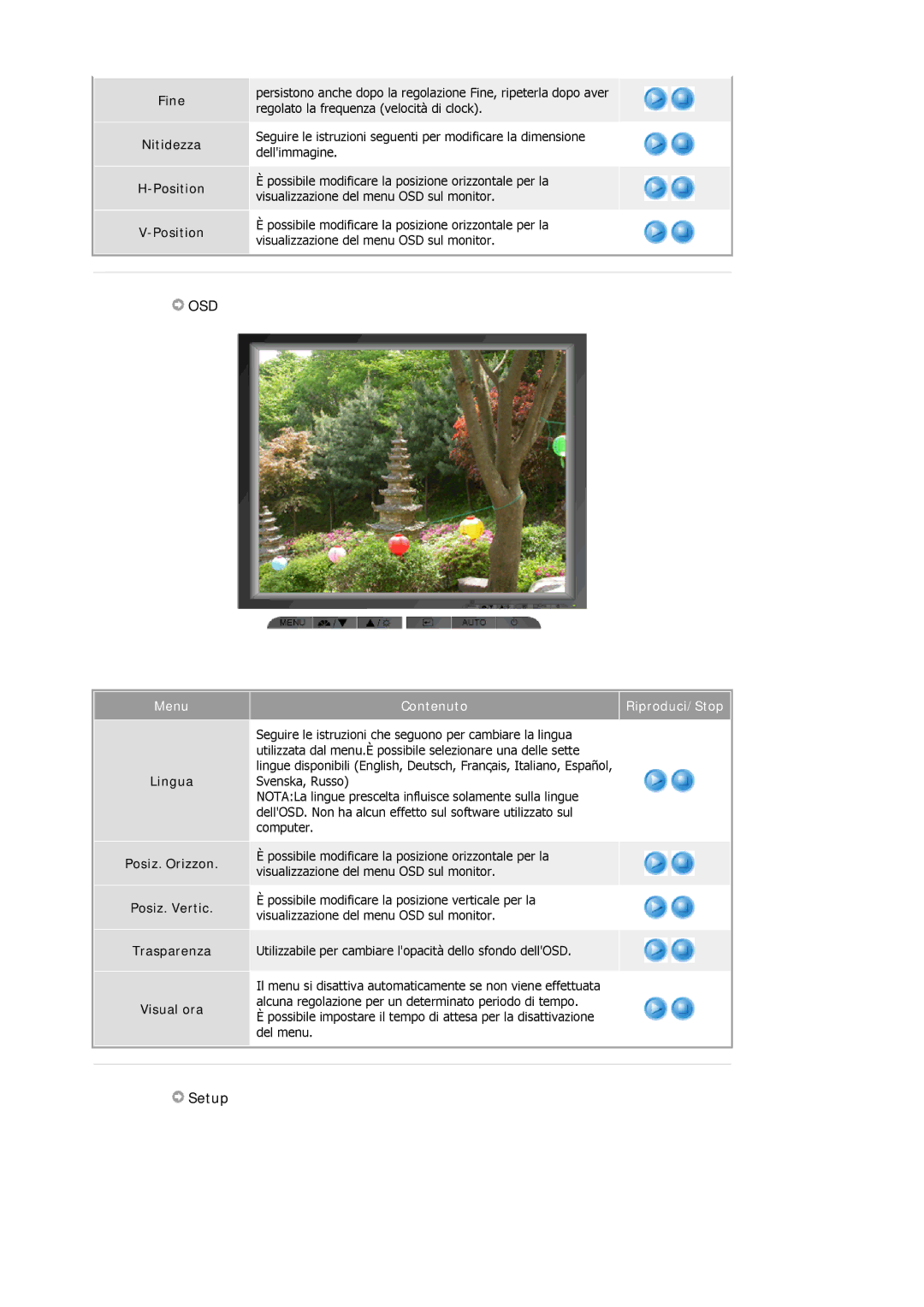 Samsung LS19MJUKS/EDC, MJ17ASKS/EDC Fine Nitidezza Position, Lingua Posiz. Orizzon Posiz. Vertic. Trasparenza Visual ora 