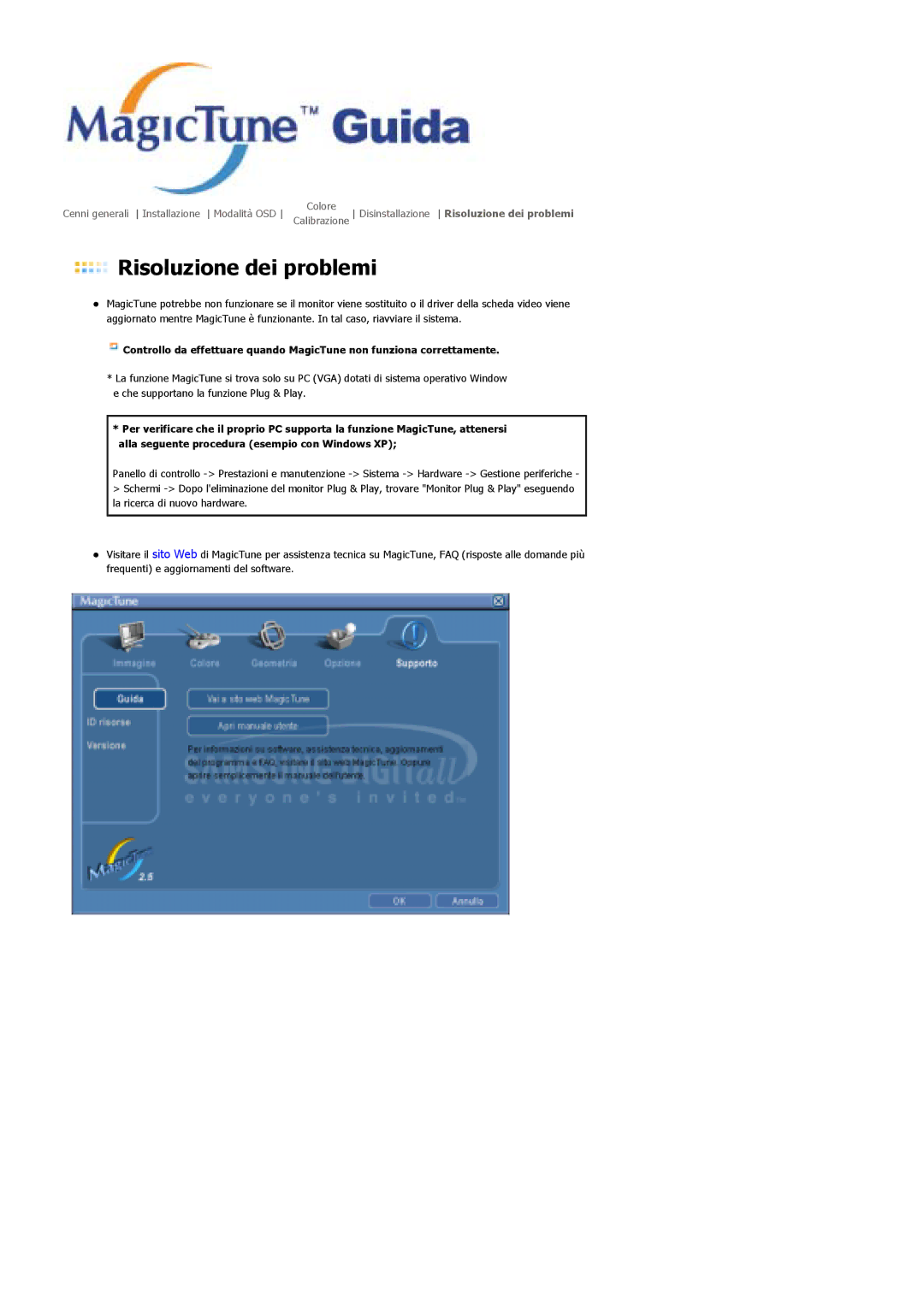 Samsung LS19MJUKS/EDC, MJ17ASKS/EDC, MJ19ASKS/EDC, MJ19BSTSQ/EDC, MJ17BSTSQ/EDC, MJ15BSSS/EDC manual Risoluzione dei problemi 