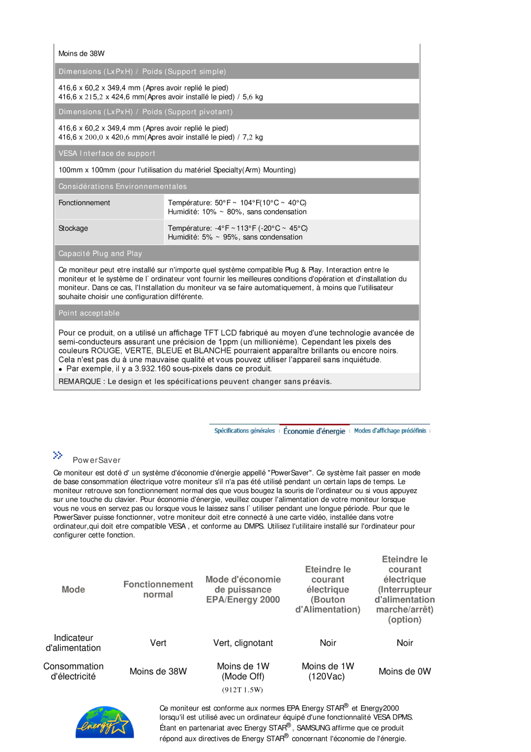 Samsung MJ17ASSS/EDC, MJ17ASTS/EDC, MJ17ASKS/EDC, MJ17BSTSQ/EDC, MJ15ASSS/EDC, MJ15ASKS/EDC, MJ17BSASQ/EDC manual Eteindre le 