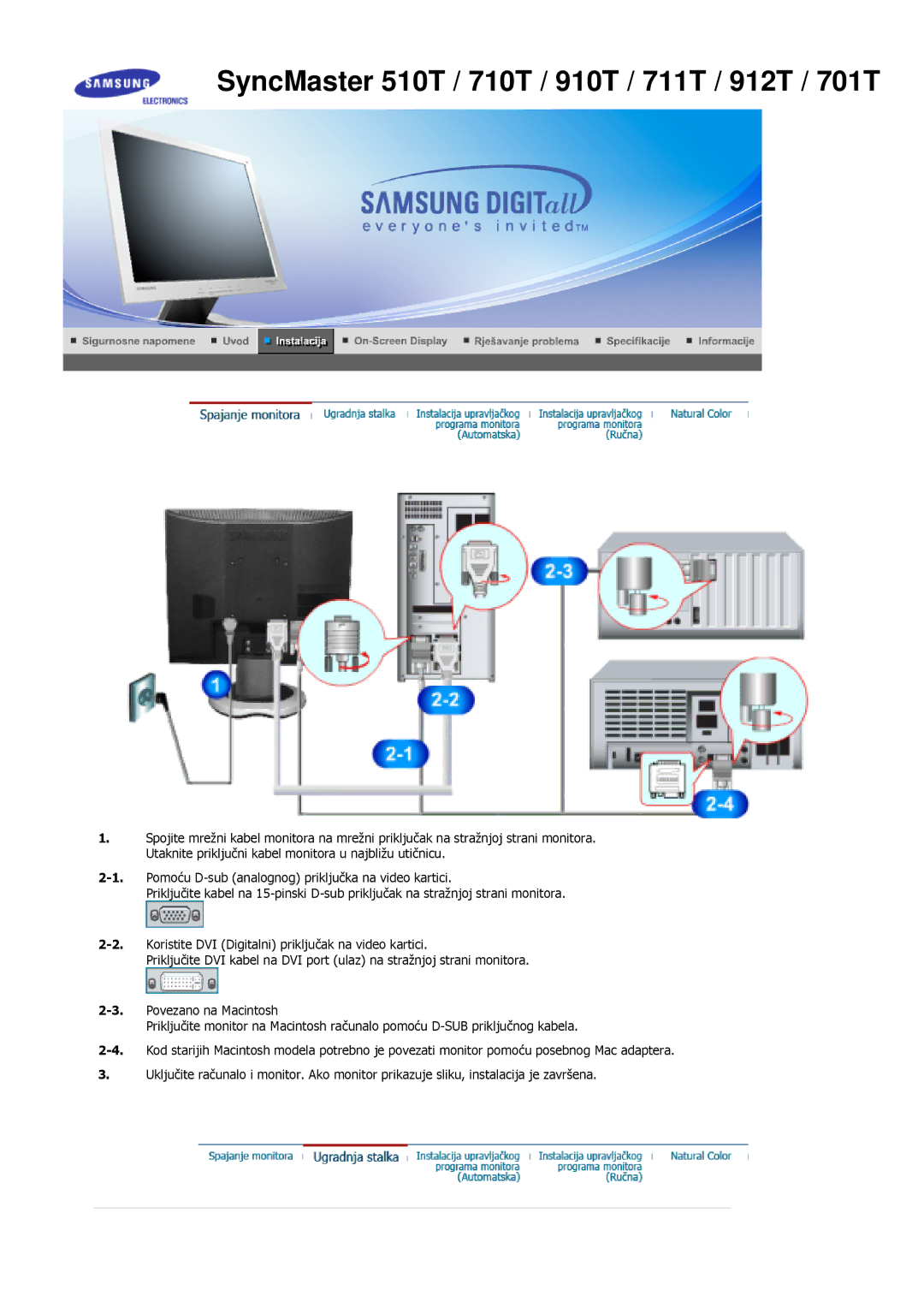 Samsung MJ17BSTSD/EDC, MJ17ASTS/EDC, MJ17ASKS/EDC, MJ17BSTSQ/EDC manual SyncMaster 510T / 710T / 910T / 711T / 912T / 701T 