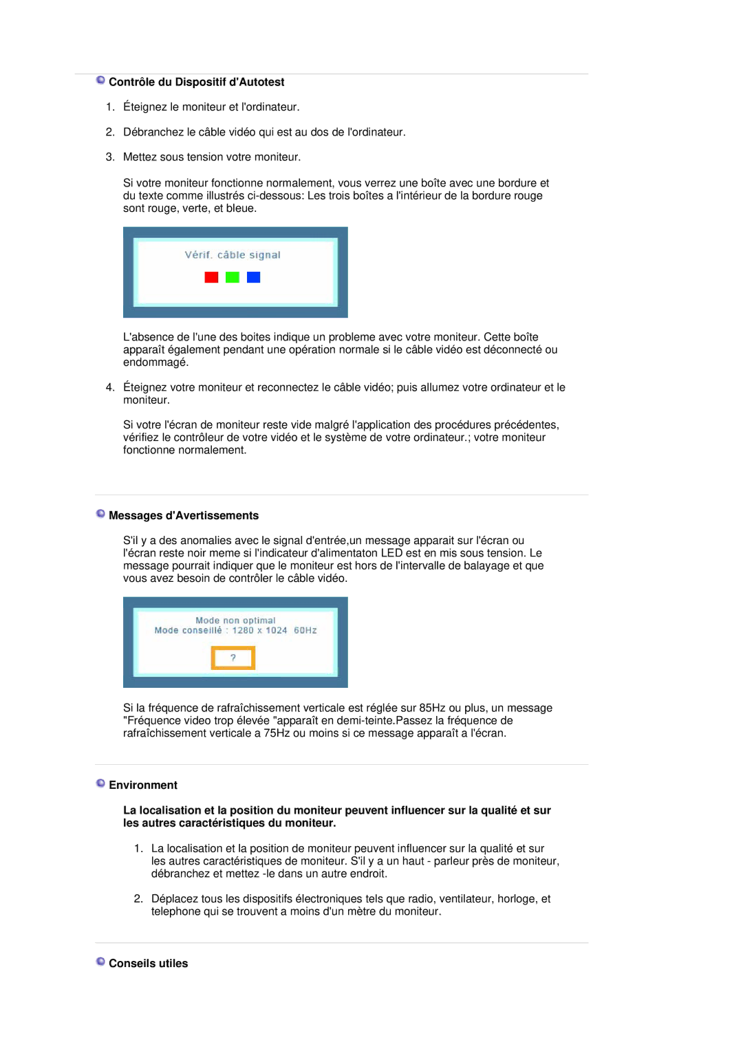 Samsung MJ15BSSS/EDC, MJ17ASTS/EDC, MJ17ASKS/EDC, MJ19ASKS/EDC, MJ19BSTSQ/EDC, MJ17BSTSQ/EDC Contrôle du Dispositif dAutotest 