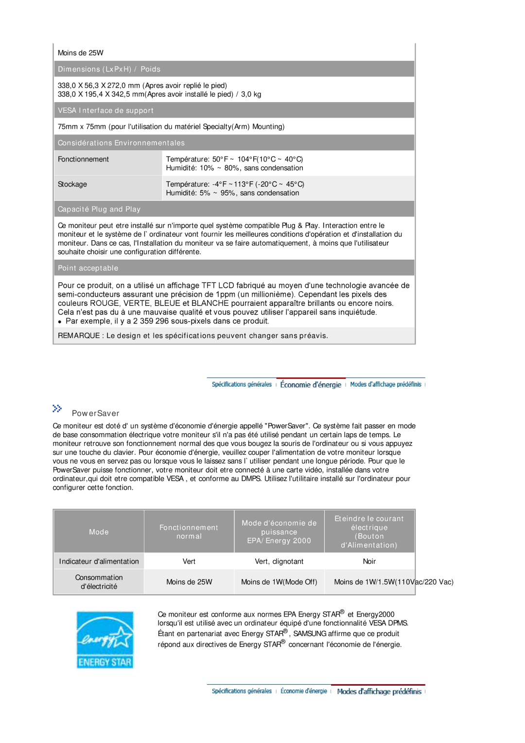 Samsung MJ19ASKS/EDC, MJ17ASTS/EDC, MJ17ASKS/EDC, MJ19BSTSQ/EDC, MJ17BSTSQ/EDC, MJ15BSSS/EDC manual Dimensions LxPxH / Poids 