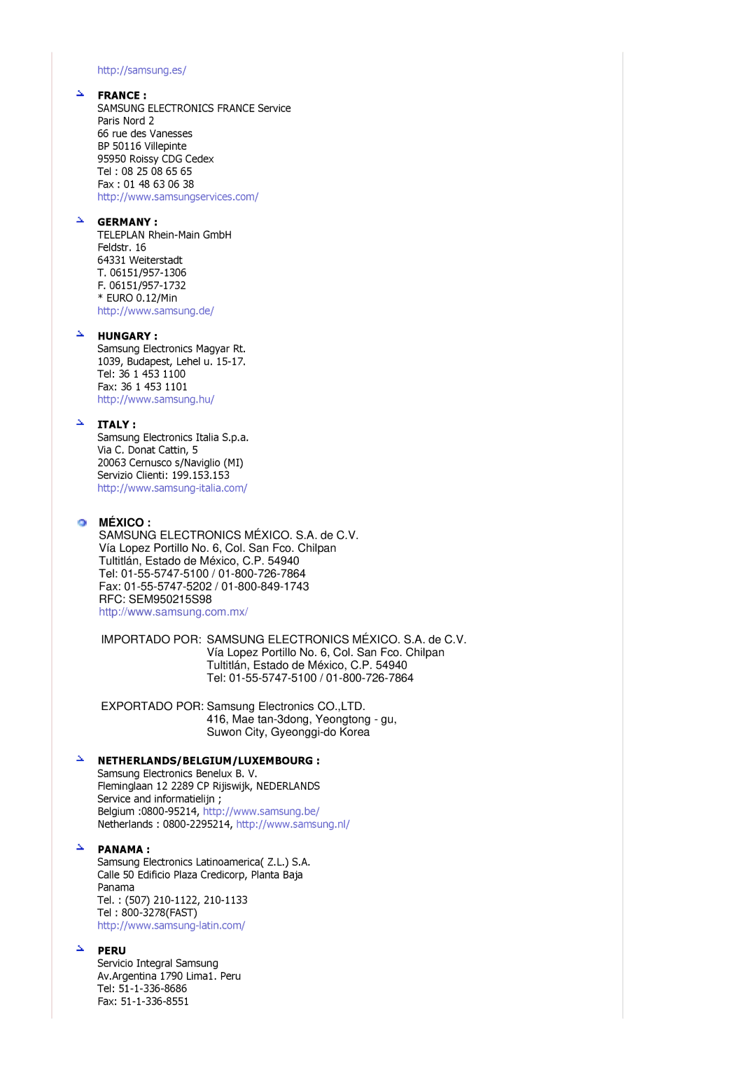 Samsung LS15MJCKS/XSV, MJ17ASTS/VNT, LS15MJCKS/VNT, MJ15ASKS/VNT manual Fax 01-55-5747-5202 RFC SEM950215S98 