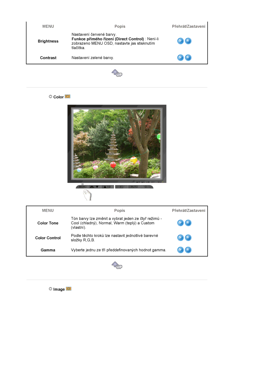 Samsung MJ17CSKS/EDC, MJ17CSTS/EDC manual Brightness Contrast, Color Tone Color Control Gamma, Image 