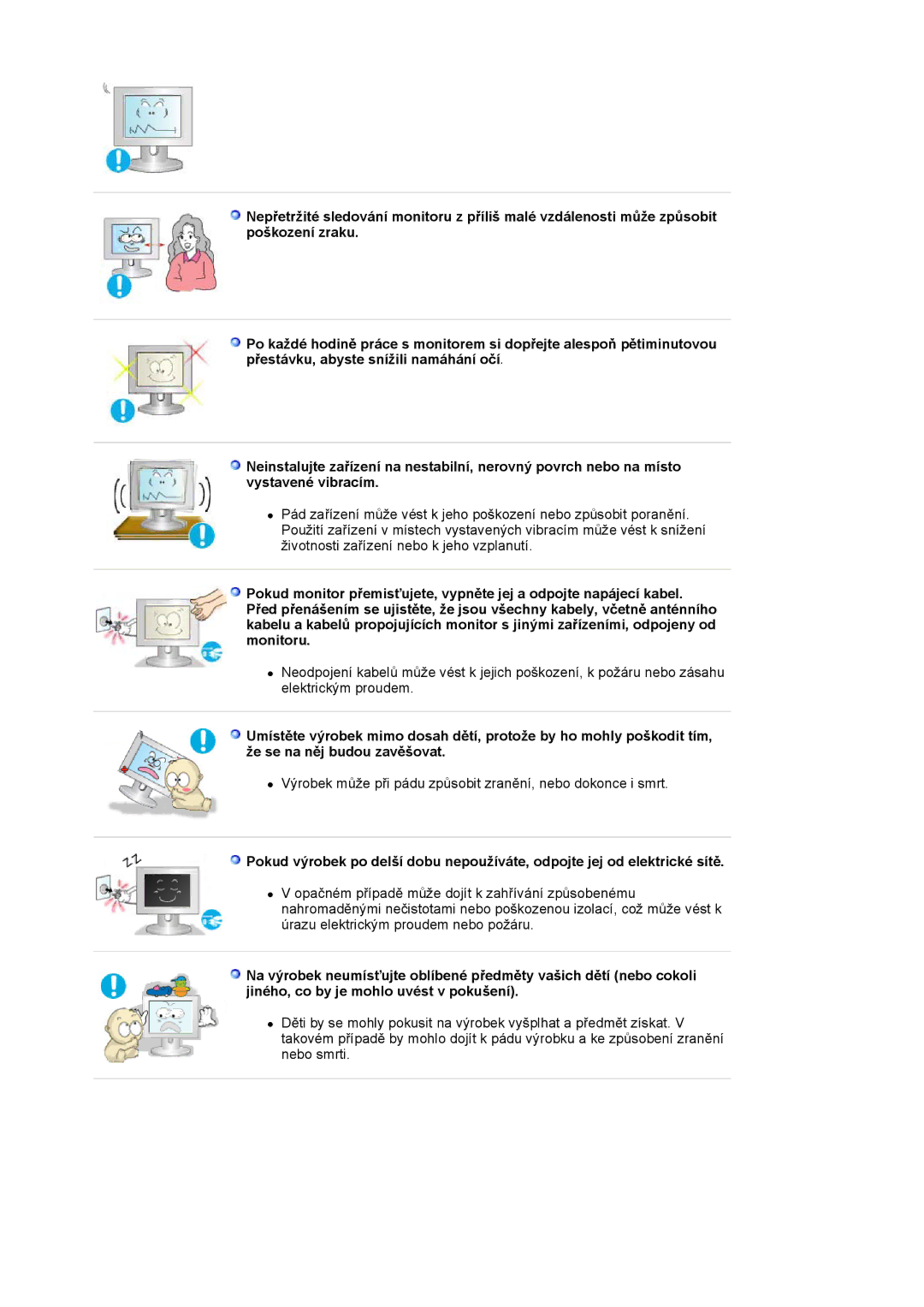 Samsung MJ17CSKS/EDC, MJ17CSTS/EDC manual Výrobek může při pádu způsobit zranění, nebo dokonce i smrt 