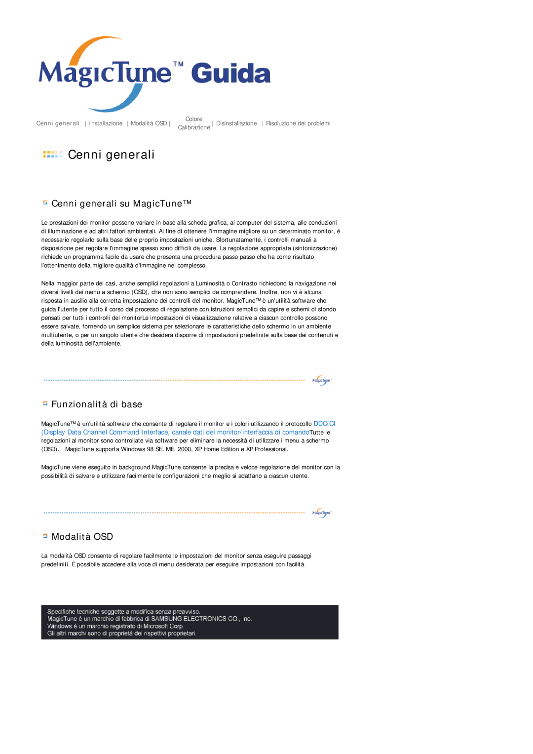 Samsung MJ17CSKS/EDC manual Cenni generali 