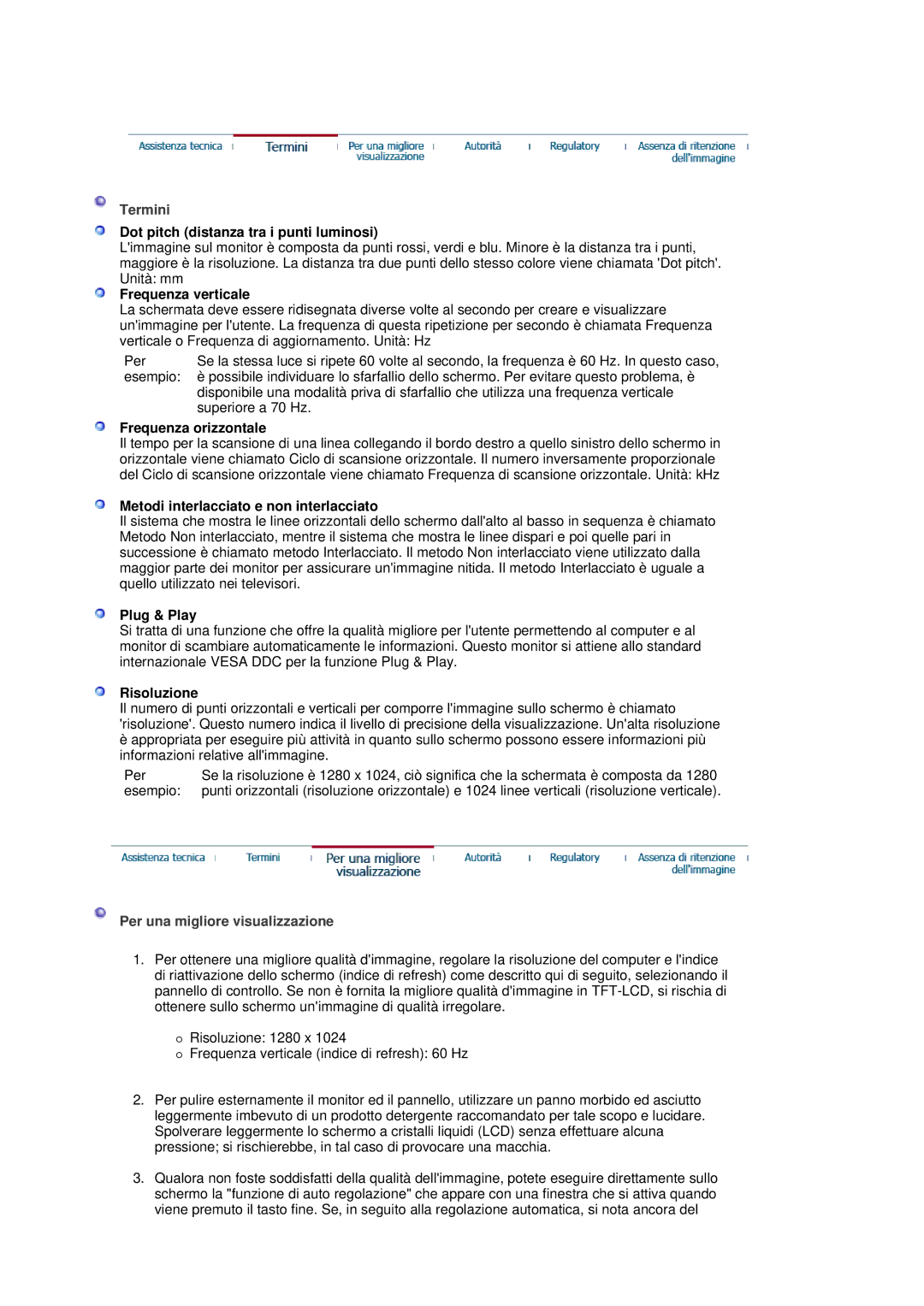 Samsung MJ17CSKS/EDC manual Termini, Per una migliore visualizzazione 