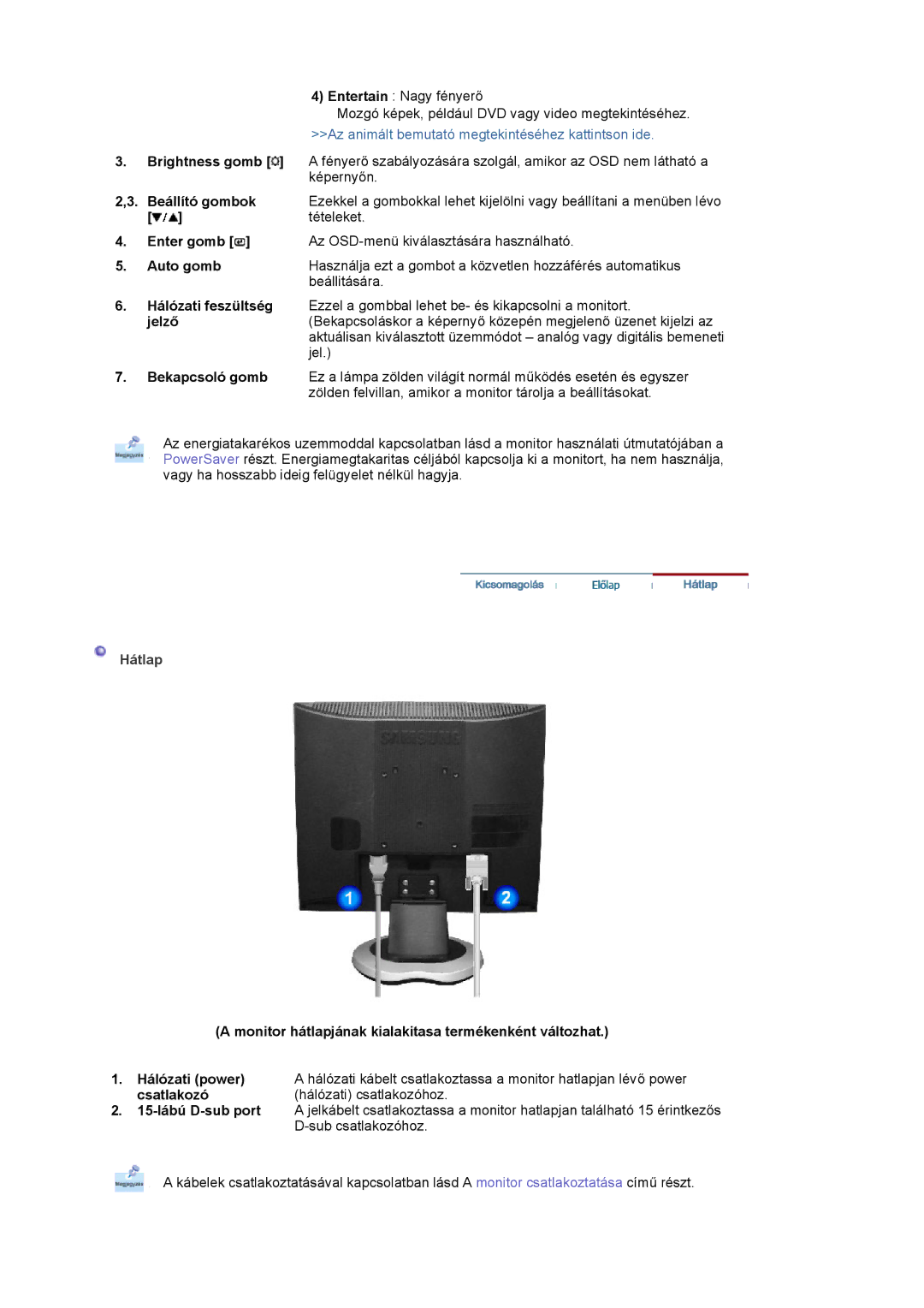 Samsung MJ17CSKS/EDC manual Hátlap 