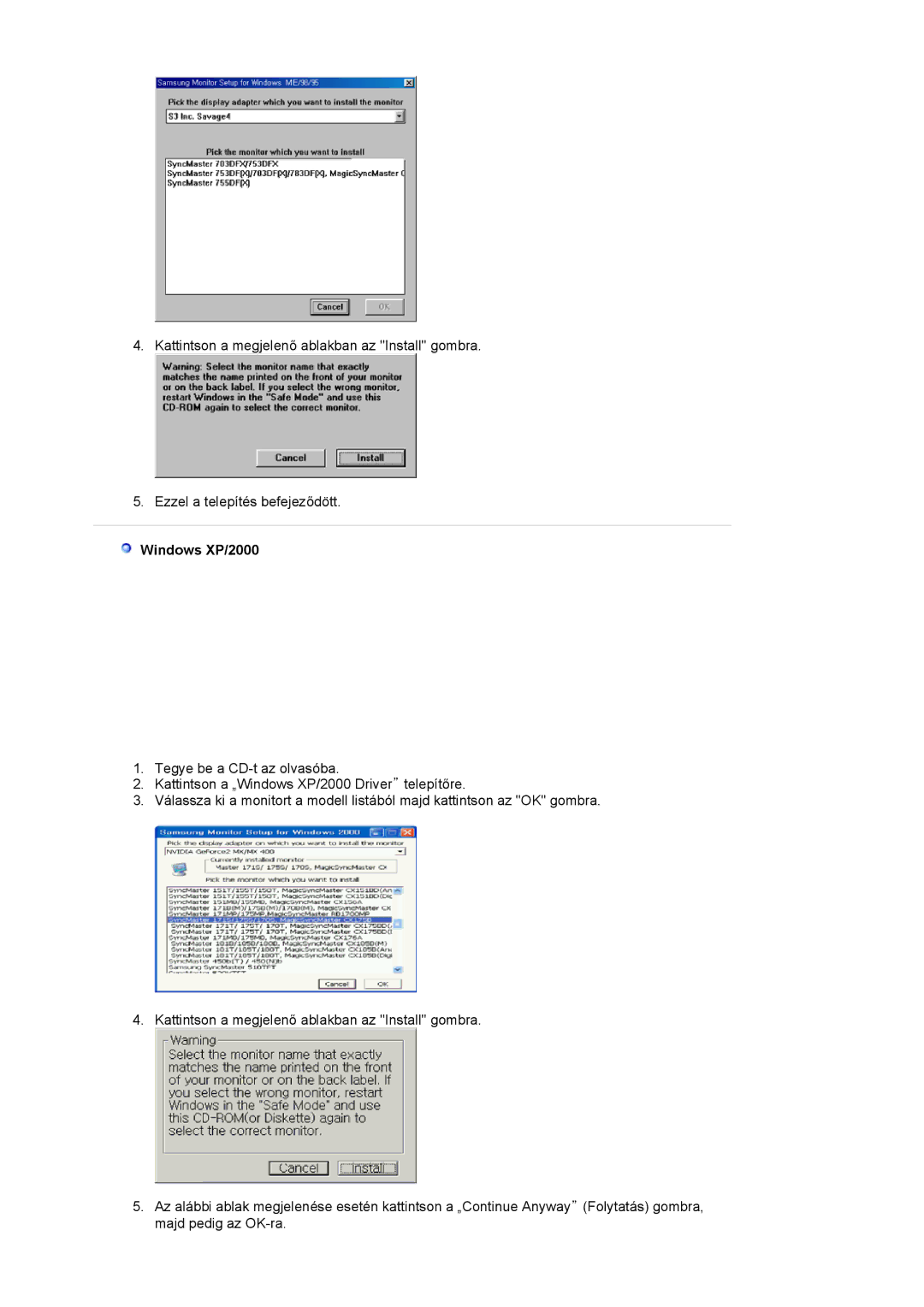 Samsung MJ17CSKS/EDC manual Windows XP/2000 