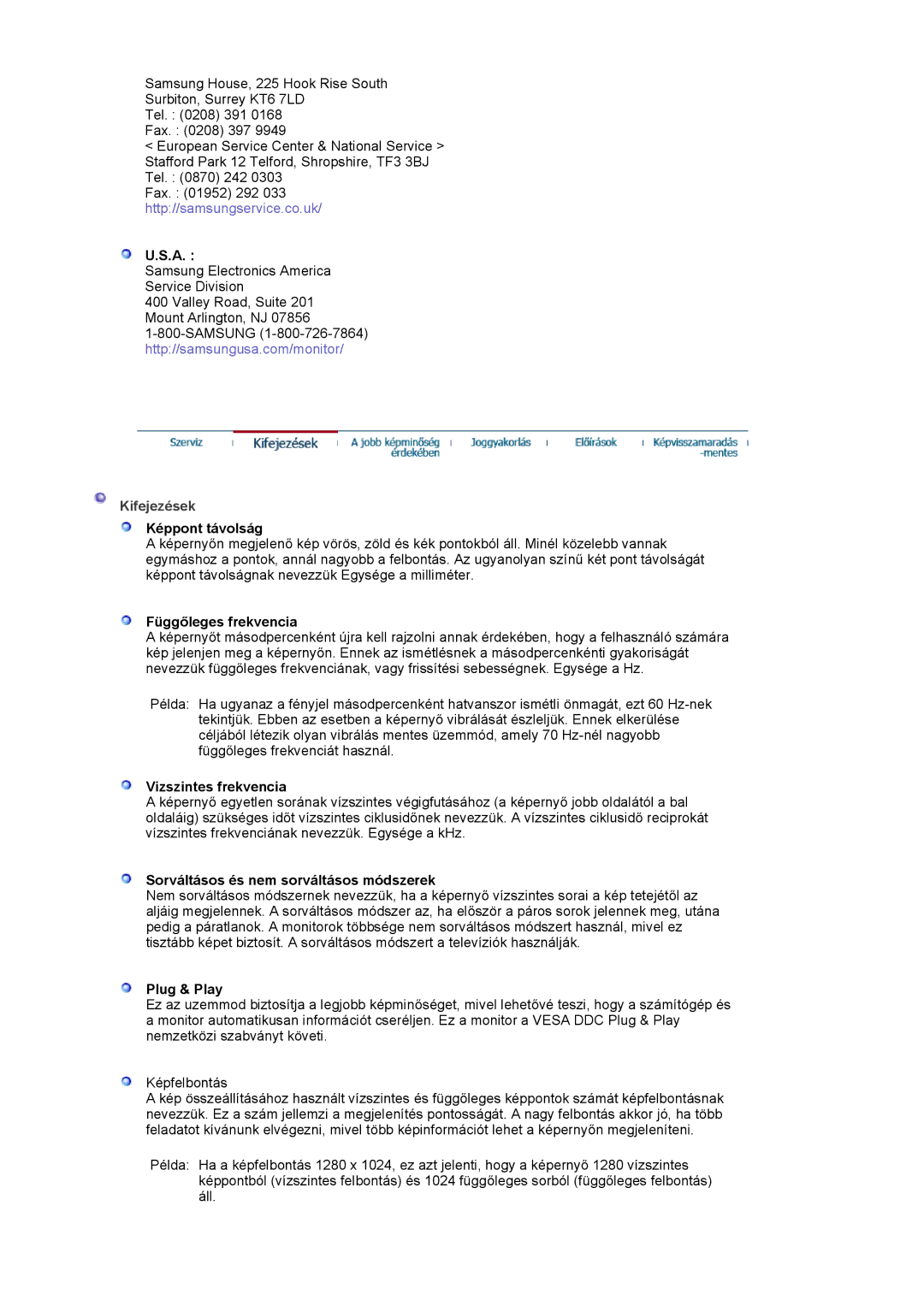 Samsung MJ17CSKS/EDC manual Kifejezések 