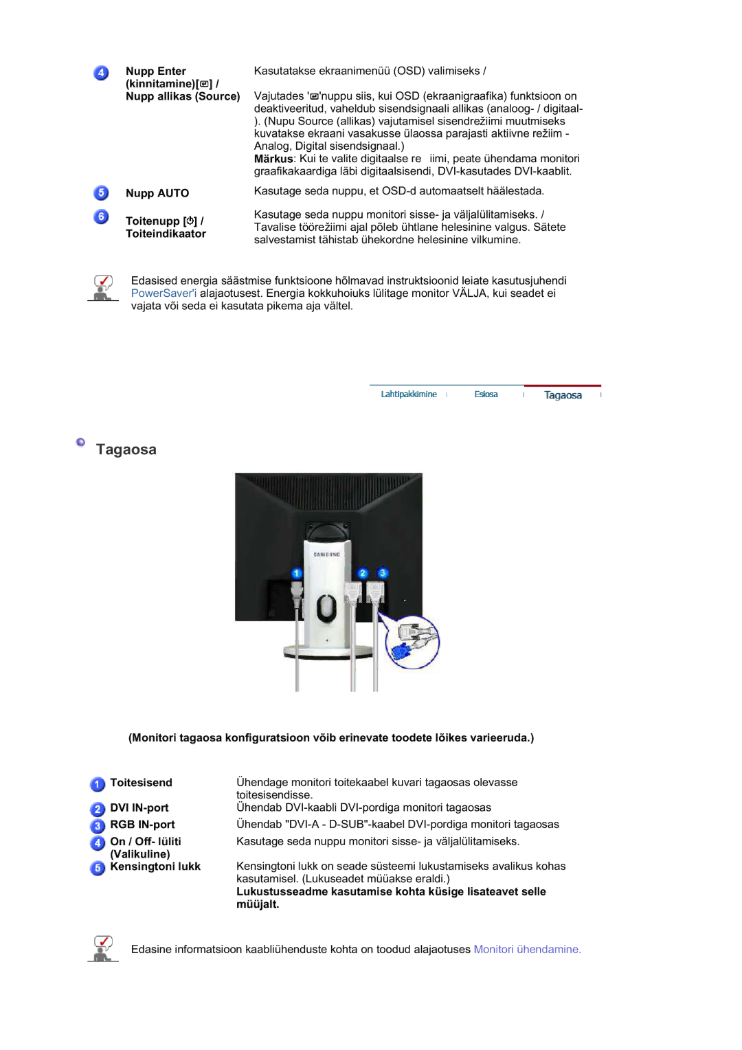 Samsung LS17HAAKSB/EDC, MJ19BSTBV/EDC, LS19HALKSB/EDC manual Lukustusseadme kasutamise kohta küsige lisateavet selle, Müüjalt 