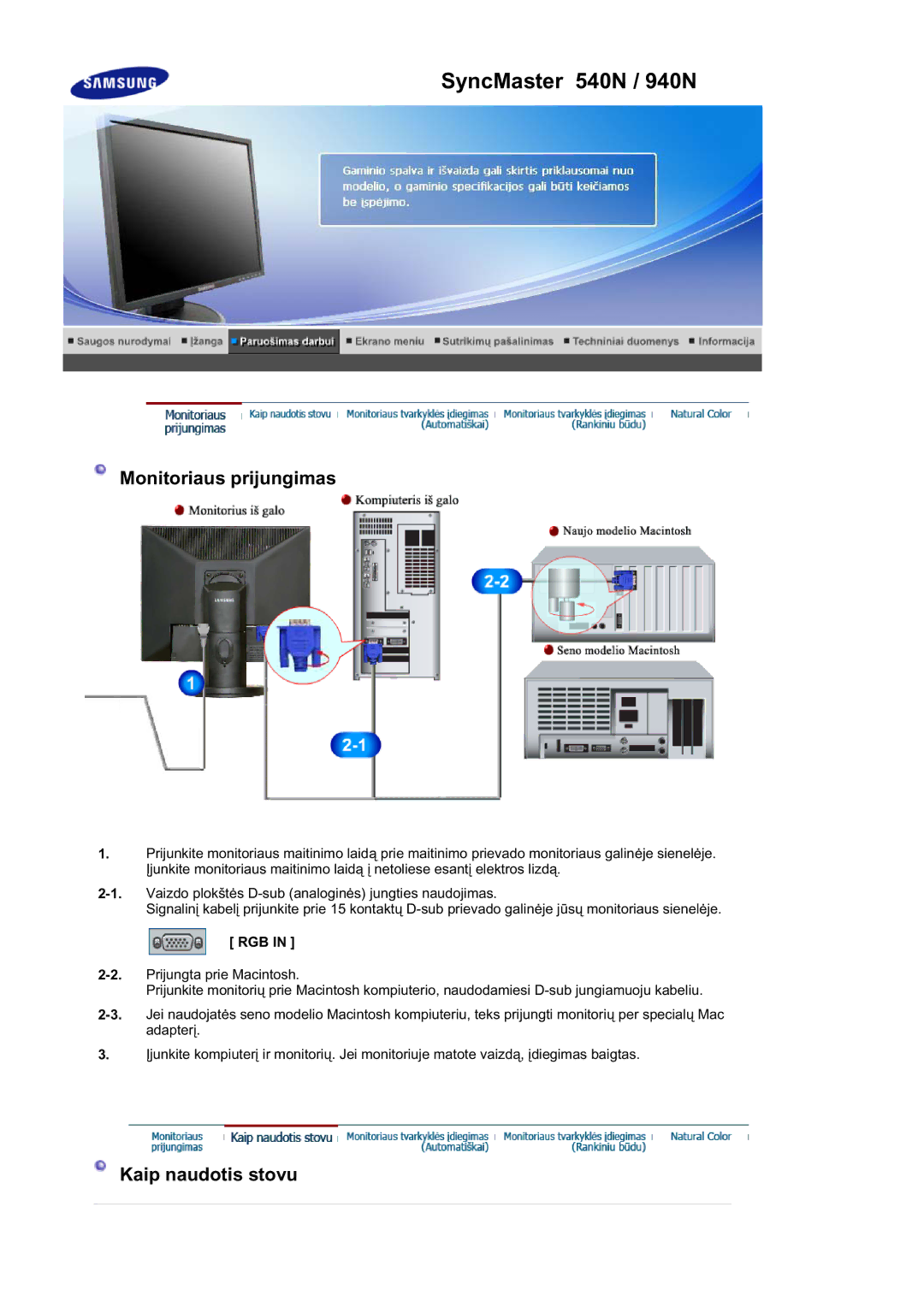 Samsung LS17HABTSQ/EDC, MJ19BSTBV/EDC, LS19HALKSB/EDC, LS17HATTSQ/EDC, LS17HATESQ/EDC, LS15HAAKS/EDC SyncMaster 540N / 940N 