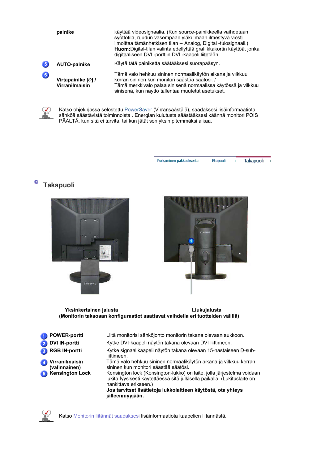 Samsung LS19HATESH/EDC, MJ19BSTBV/EDC, LS19HALKSB/EDC, LS17HATTSQ/EDC, LS17HAHESQ/EDC Sininen kun monitori säästää säätösi 