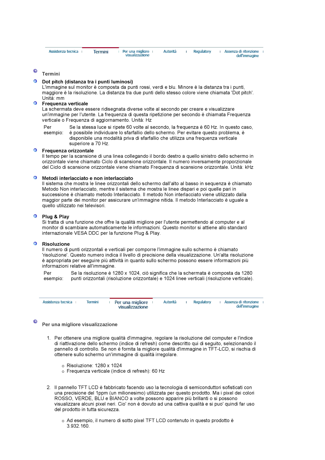 Samsung MJ19ESKSB/EDC manual Termini, Per una migliore visualizzazione 