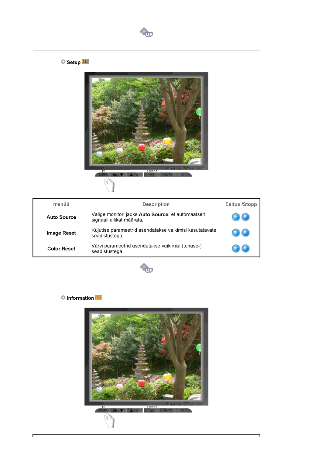 Samsung MJ19ESKSB/EDC manual Setup, Auto Source Image Reset Color Reset 