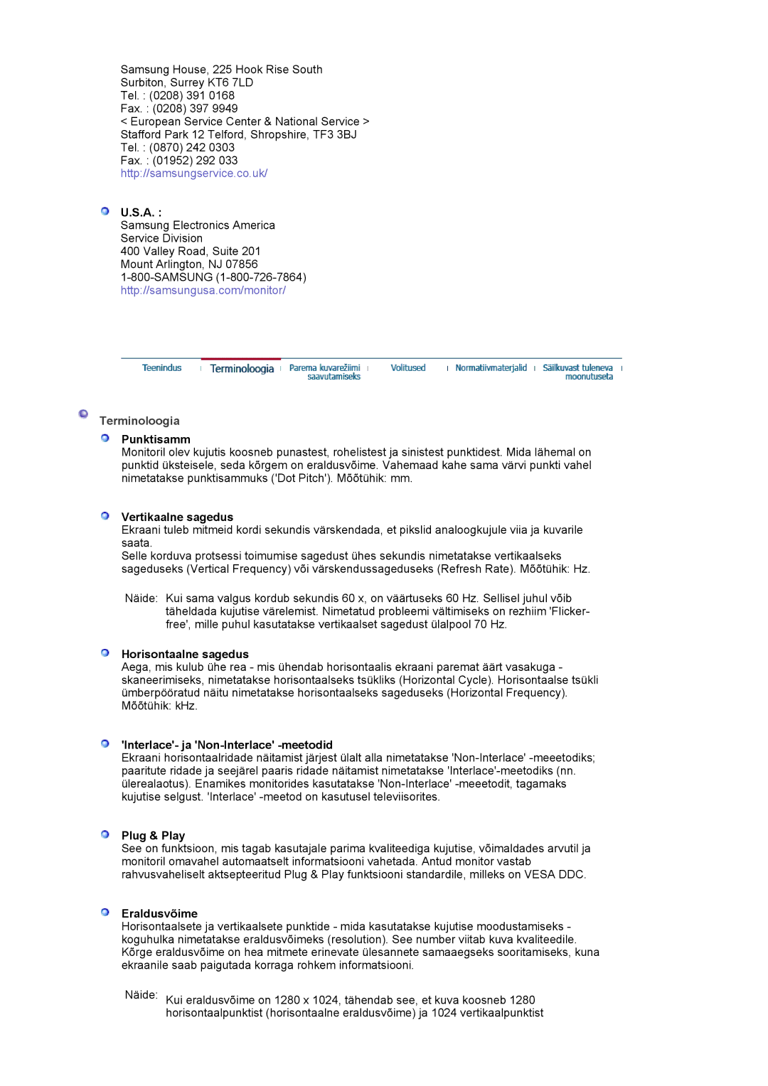 Samsung MJ19ESKSB/EDC manual Terminoloogia 