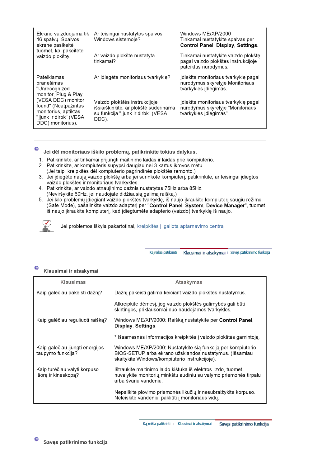 Samsung MJ19ESKSB/EDC manual Klausimas 