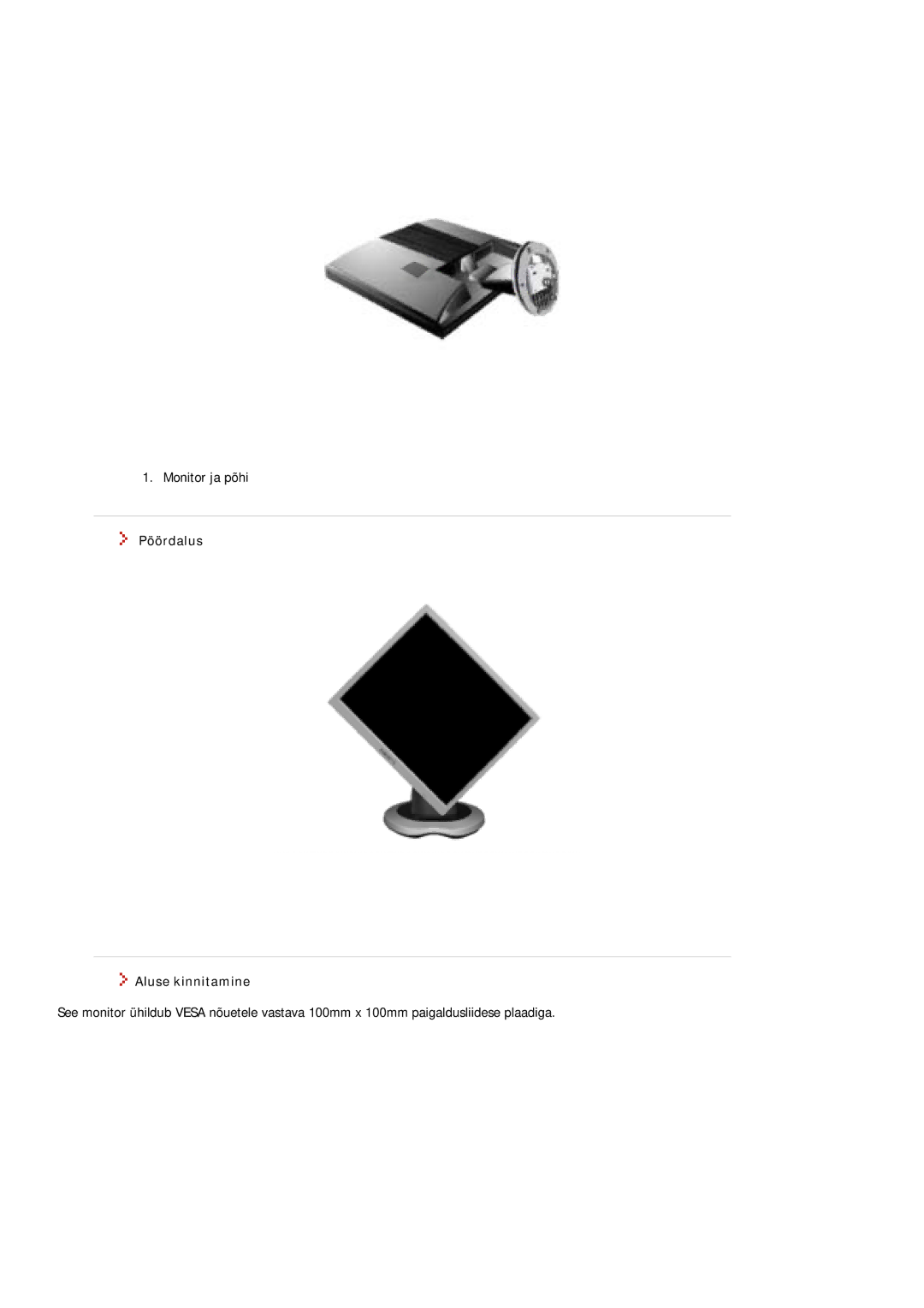 Samsung MJ19ESKSB/EDC manual Pöördalus Aluse kinnitamine 