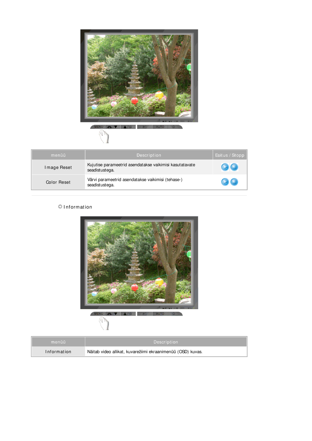 Samsung MJ19ESKSB/EDC manual Information, Image Reset Color Reset 