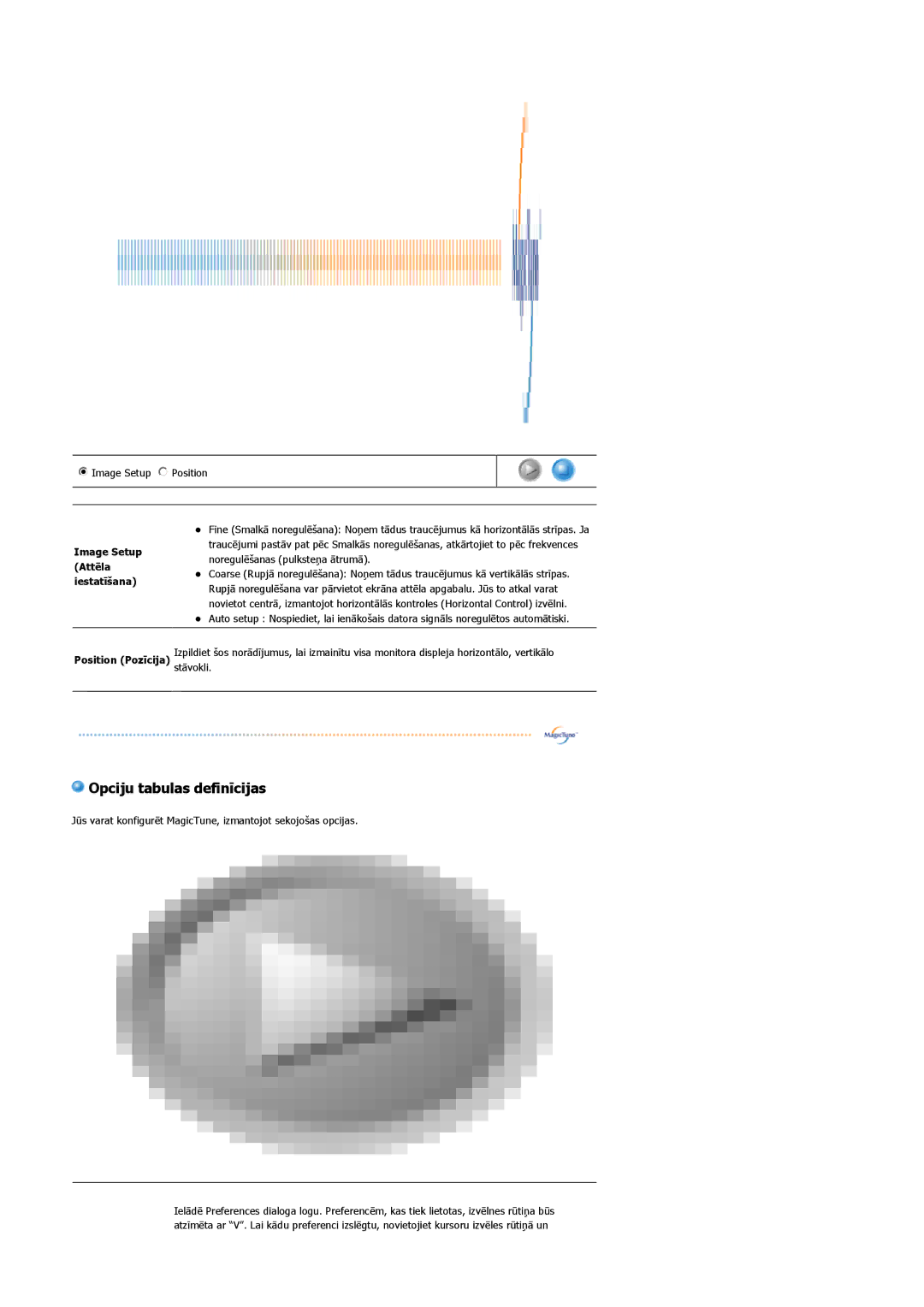 Samsung MJ19ESKSB/EDC manual Opciju tabulas definīcijas 