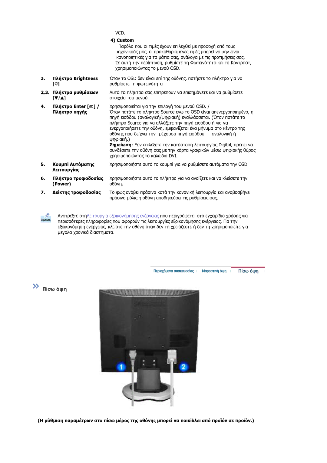 Samsung MJ19ESKSB/EDC manual Πίσω όψη 