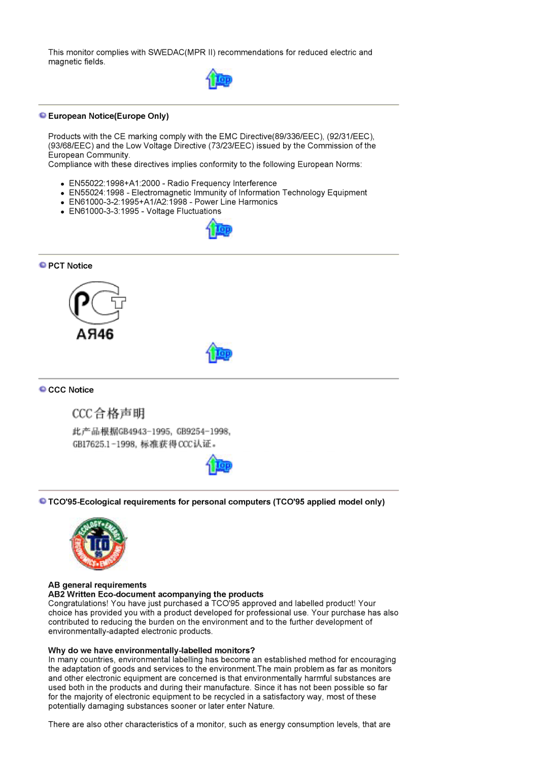 Samsung MJ19ESKSB/EDC manual European NoticeEurope Only, Why do we have environmentally-labelled monitors? 