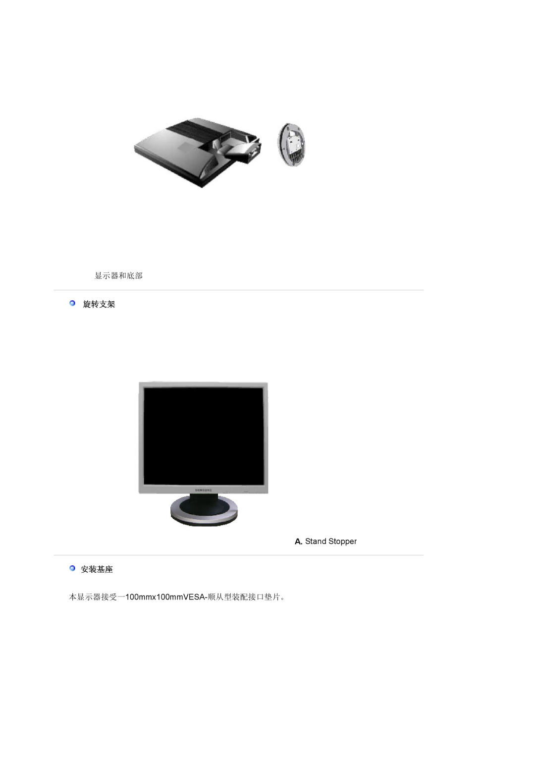 Samsung MJ19ESKSB/EDC manual 旋转支架, 安装基座 