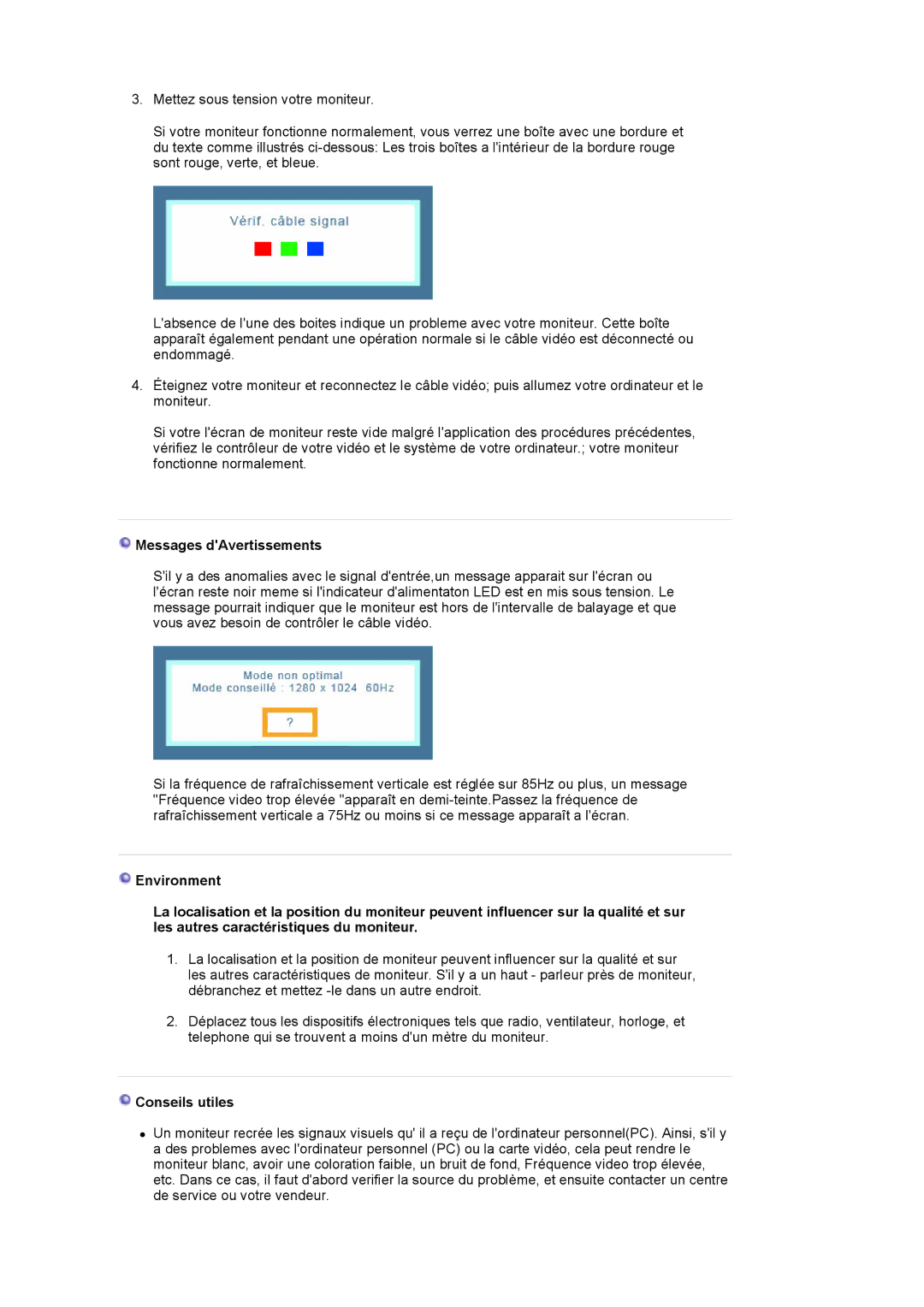 Samsung MJ19ESTSB/EDC, MJ19ESKSB/EDC manual Messages dAvertissements, Conseils utiles 