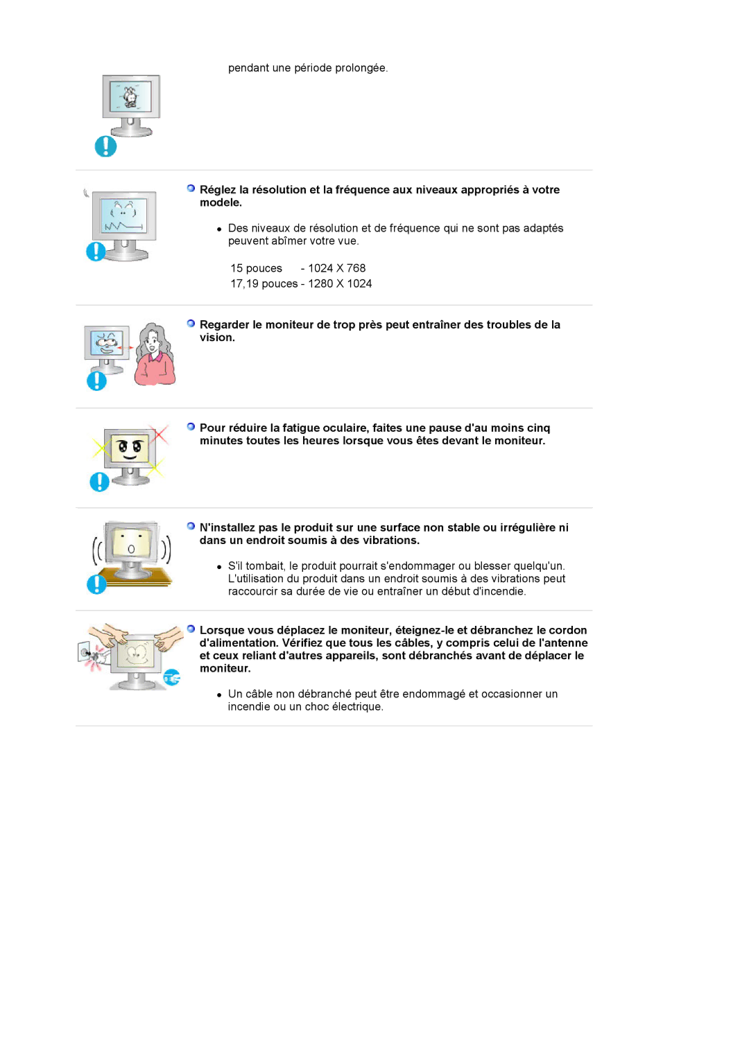 Samsung MJ19ESKSB/EDC, MJ19ESTSB/EDC manual Pendant une période prolongée 