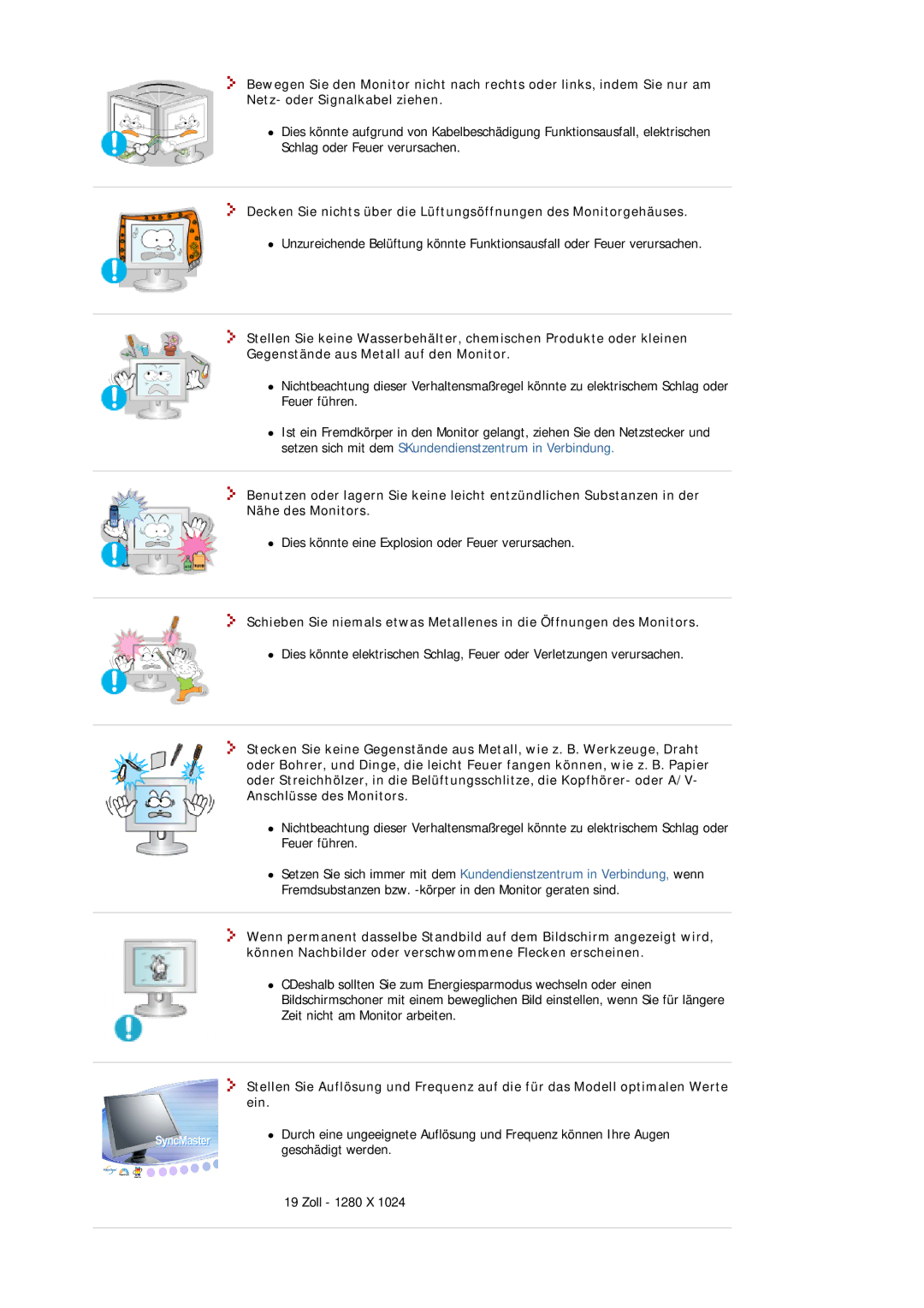 Samsung MJ19ESTSB/EDC, MJ19ESKSB/EDC manual Dies könnte eine Explosion oder Feuer verursachen 