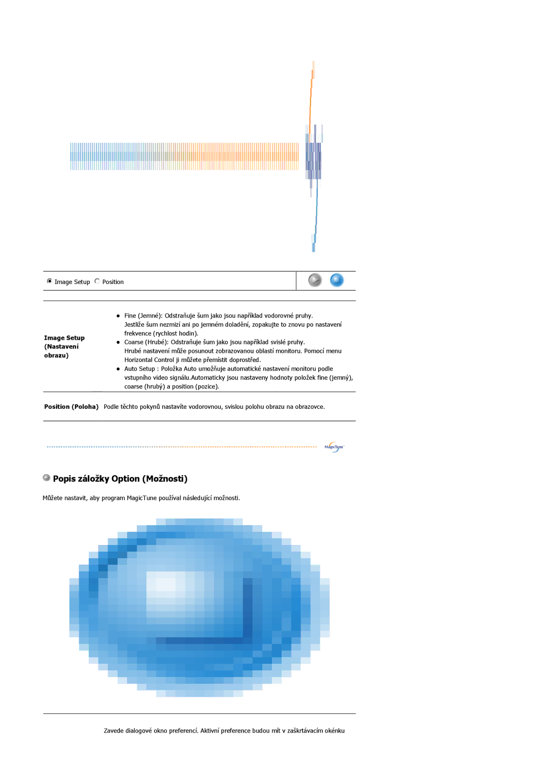 Samsung MJ19ESKSB/EDC, MJ19ESTSB/EDC manual Popis záložky Option Možnosti 