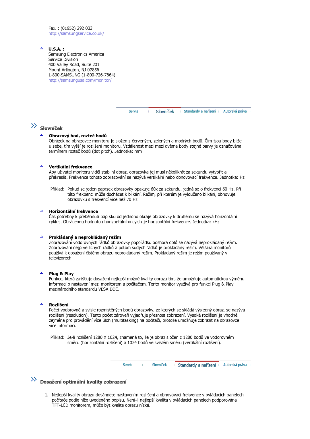 Samsung MJ19ESKSB/EDC, MJ19ESTSB/EDC manual Slovníček, Dosažení optimální kvality zobrazení 