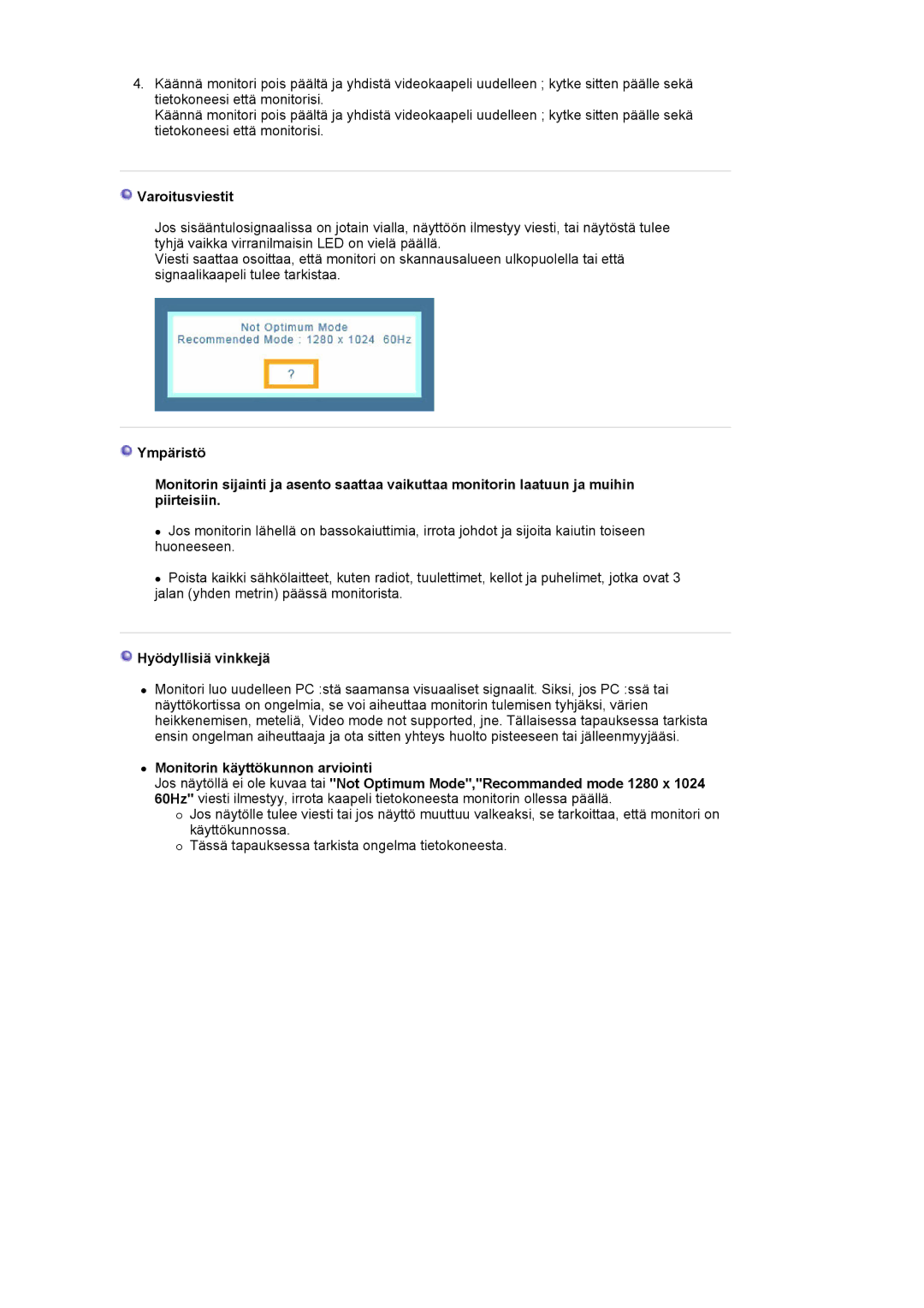 Samsung MJ19ESKSB/EDC, MJ19ESTSB/EDC manual Varoitusviestit, Hyödyllisiä vinkkejä 