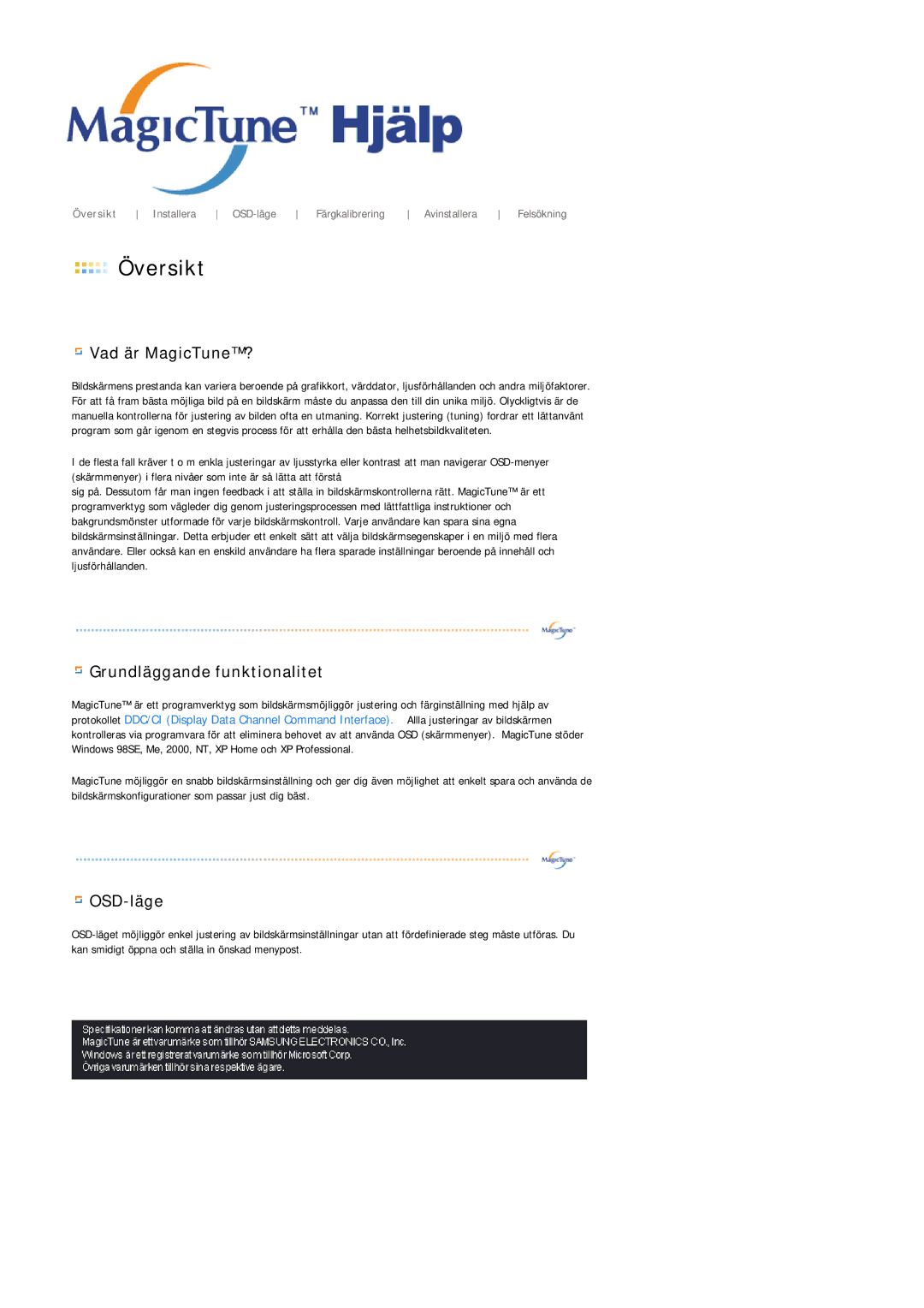 Samsung MJ19ESKSB/EDC, MJ19ESTSB/EDC manual Översikt 