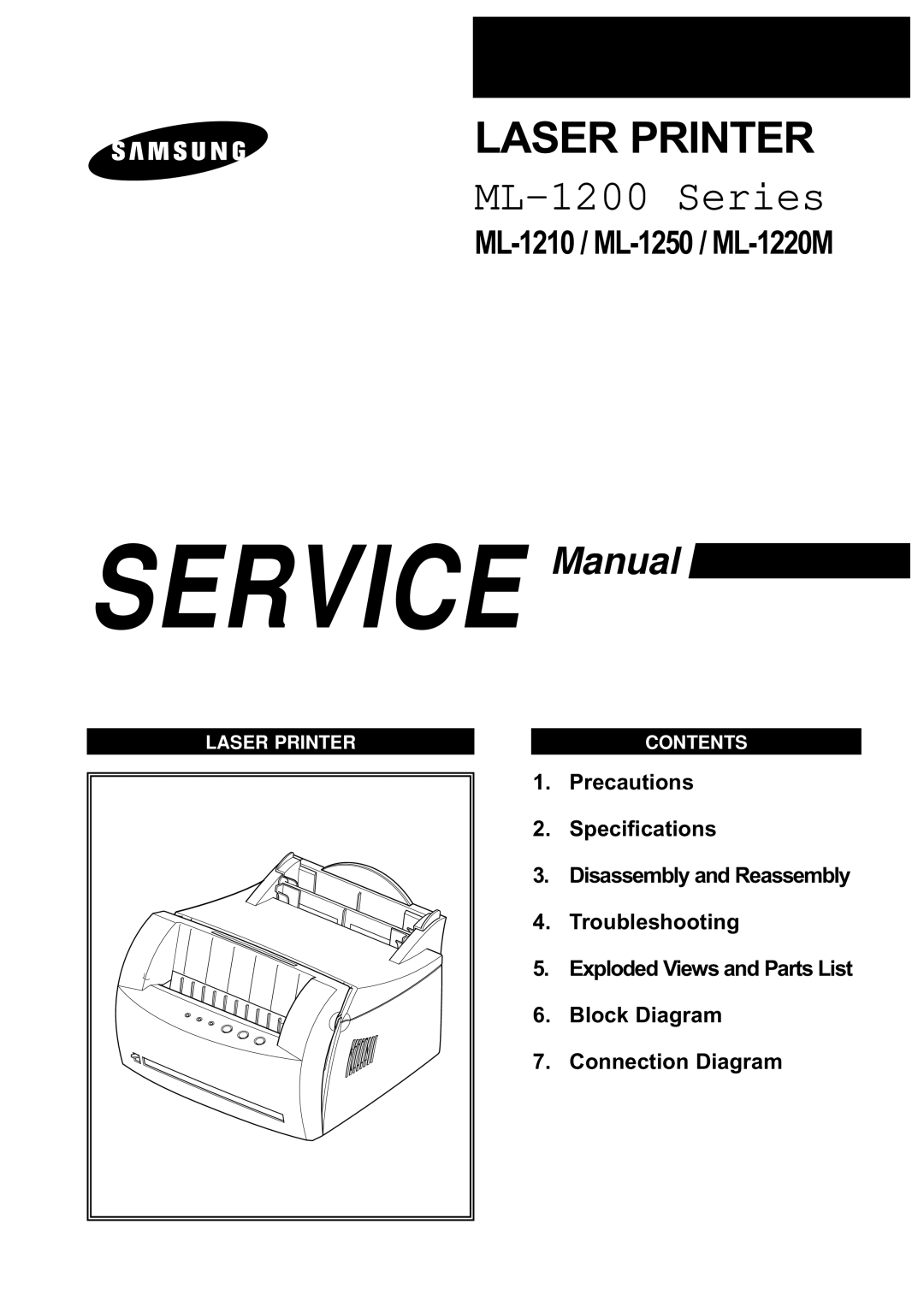 Samsung ML-1210, ML-1200 specifications Laser Printer 