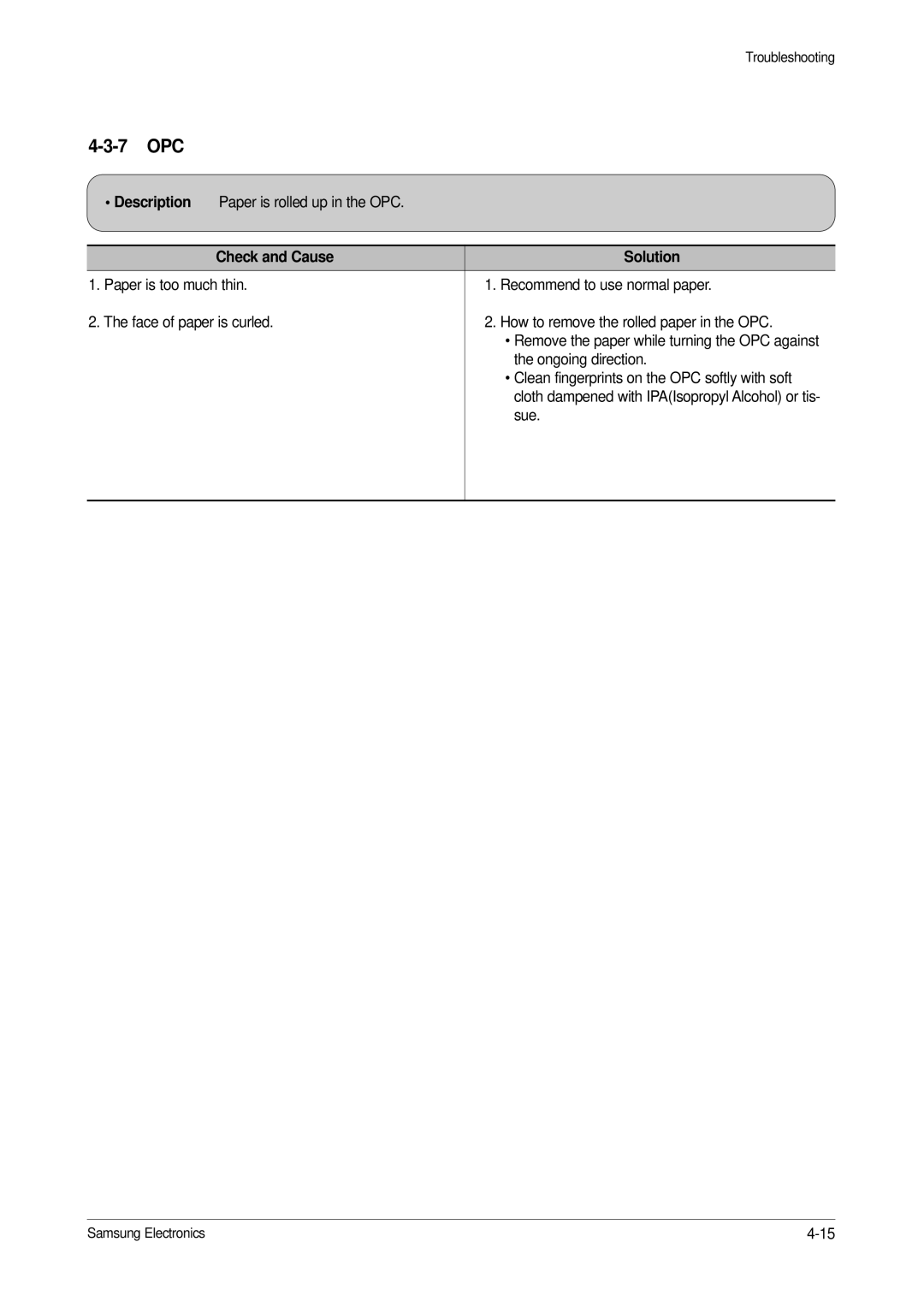 Samsung ML-1200, ML-1210 specifications 7 OPC 