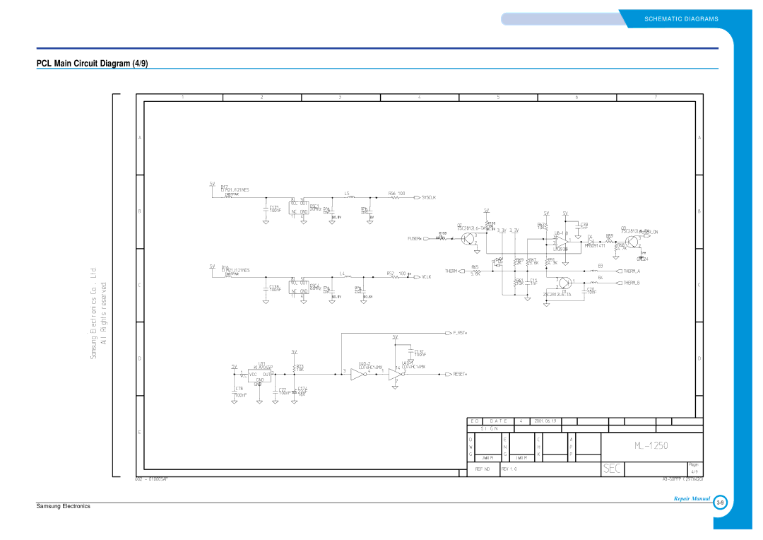 Samsung ML-1210, ML-1200 specifications PCL Main Circuit Diagram 4/9 