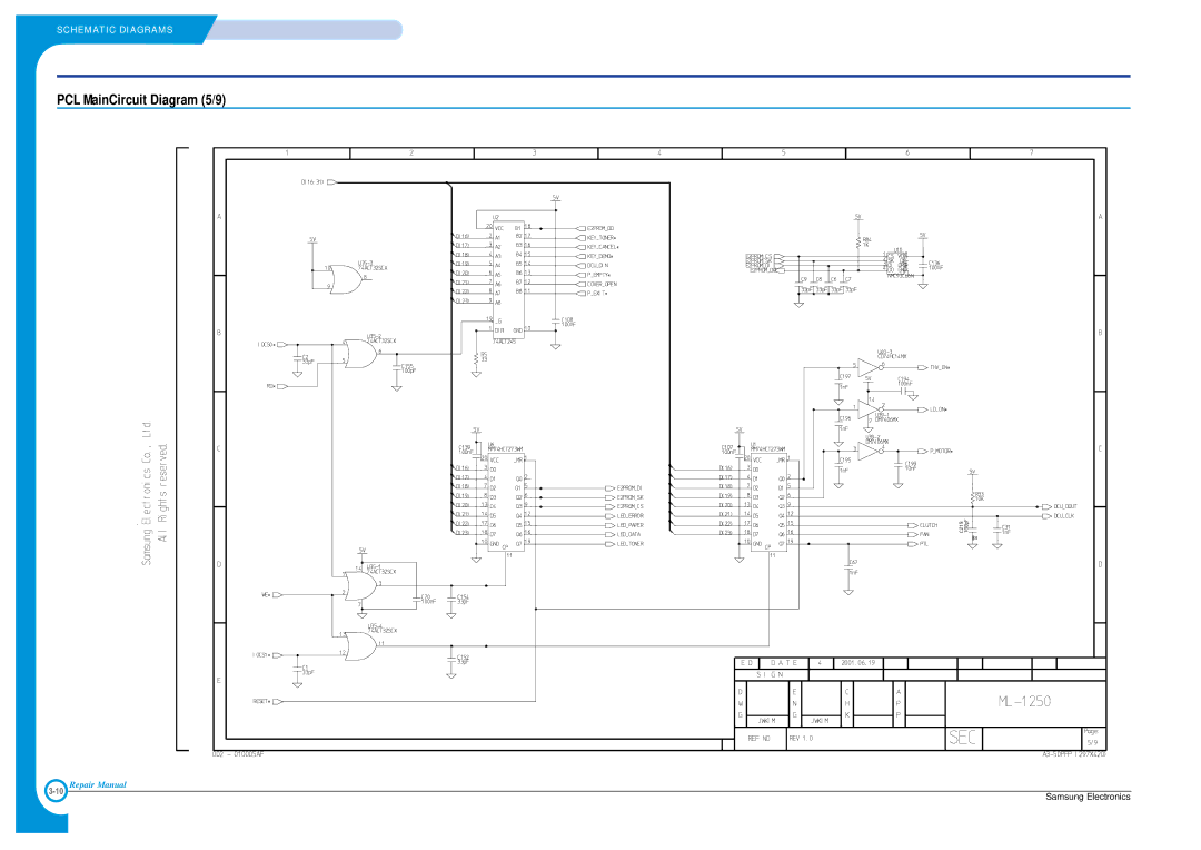 Samsung ML-1200, ML-1210 specifications PCL MainCircuit Diagram 5/9 